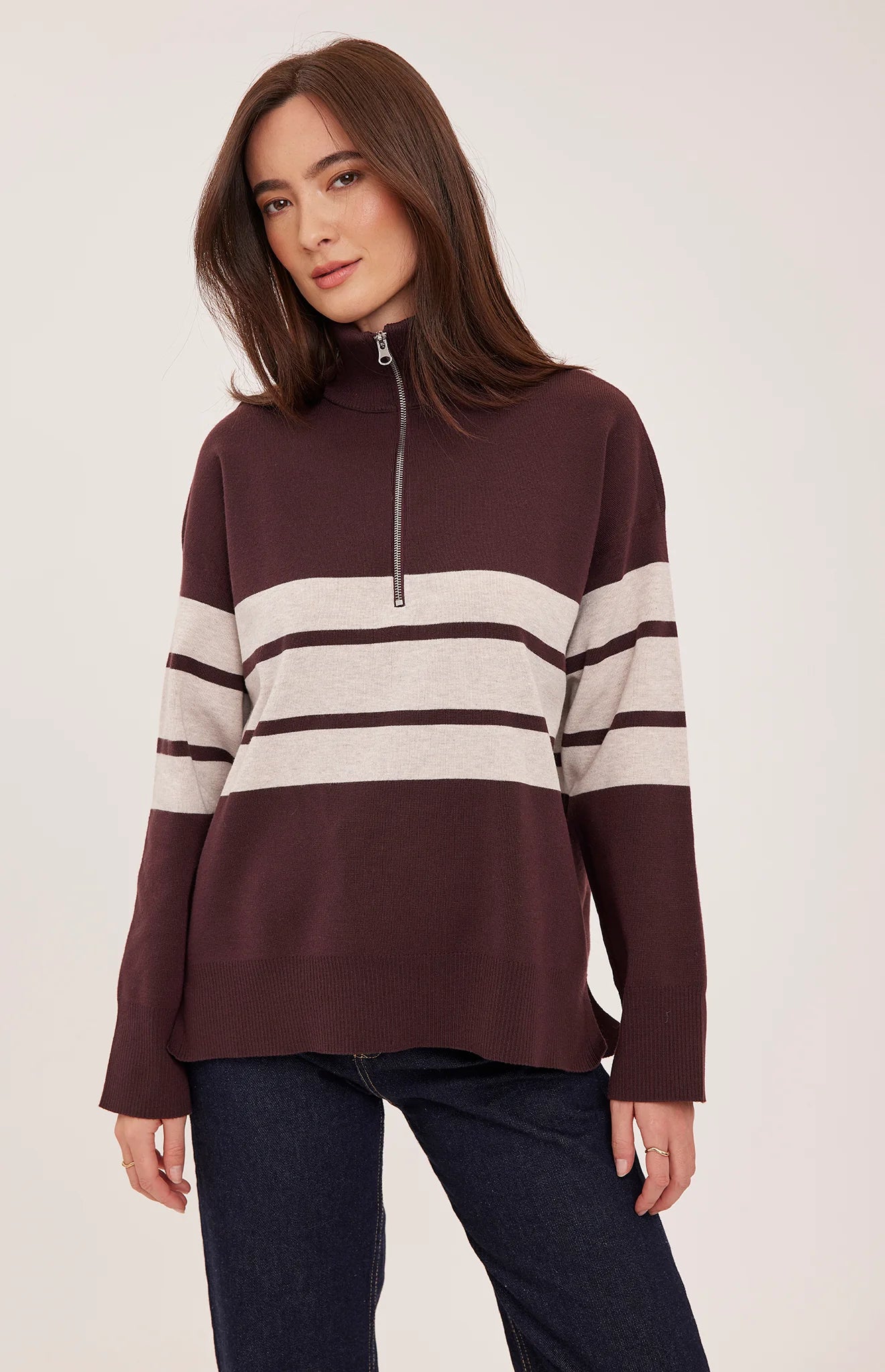 GENTLE FAWN IDRIS STRIPED PULLOVER - FIG