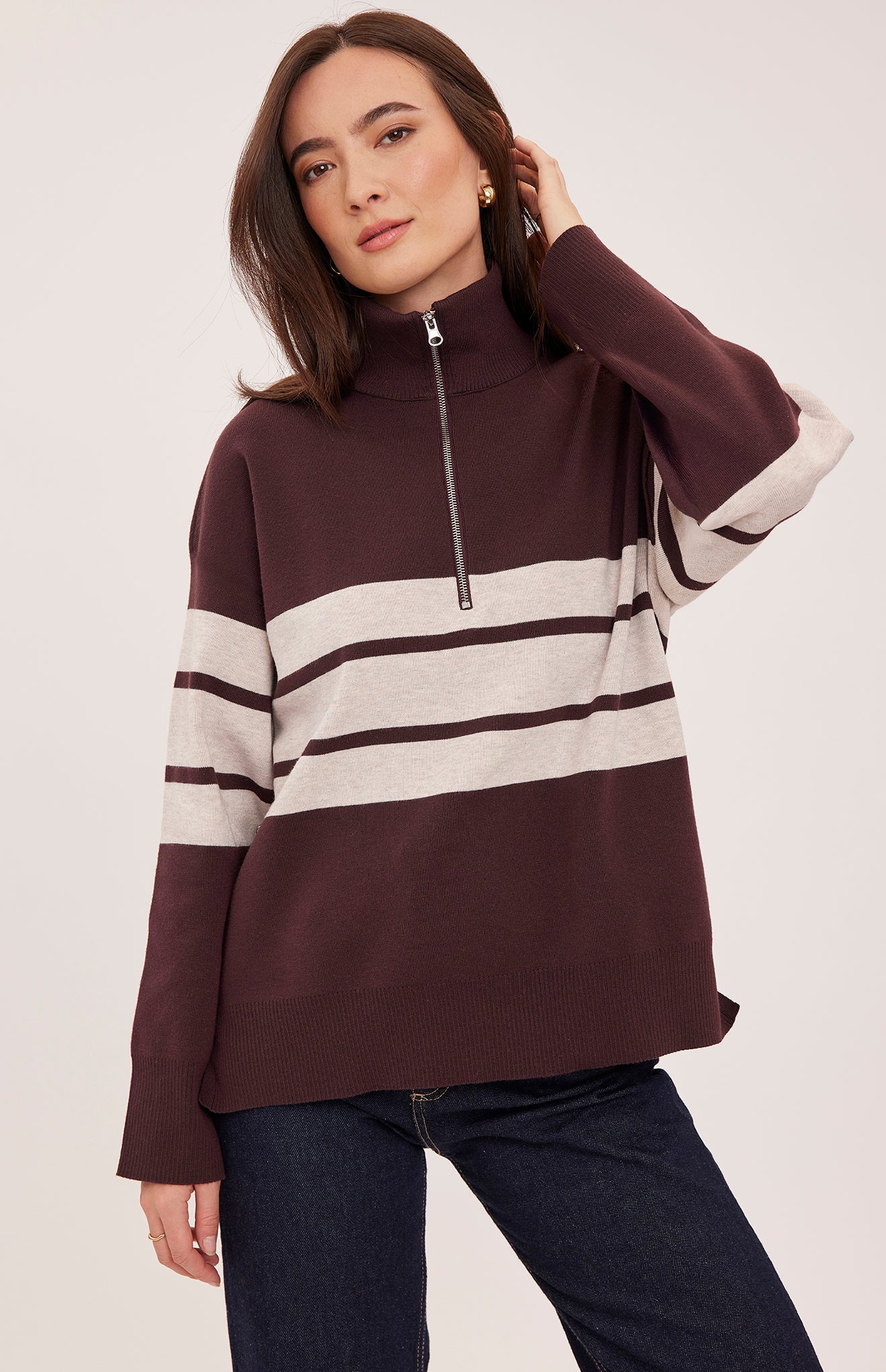 GENTLE FAWN IDRIS STRIPED PULLOVER - FIG