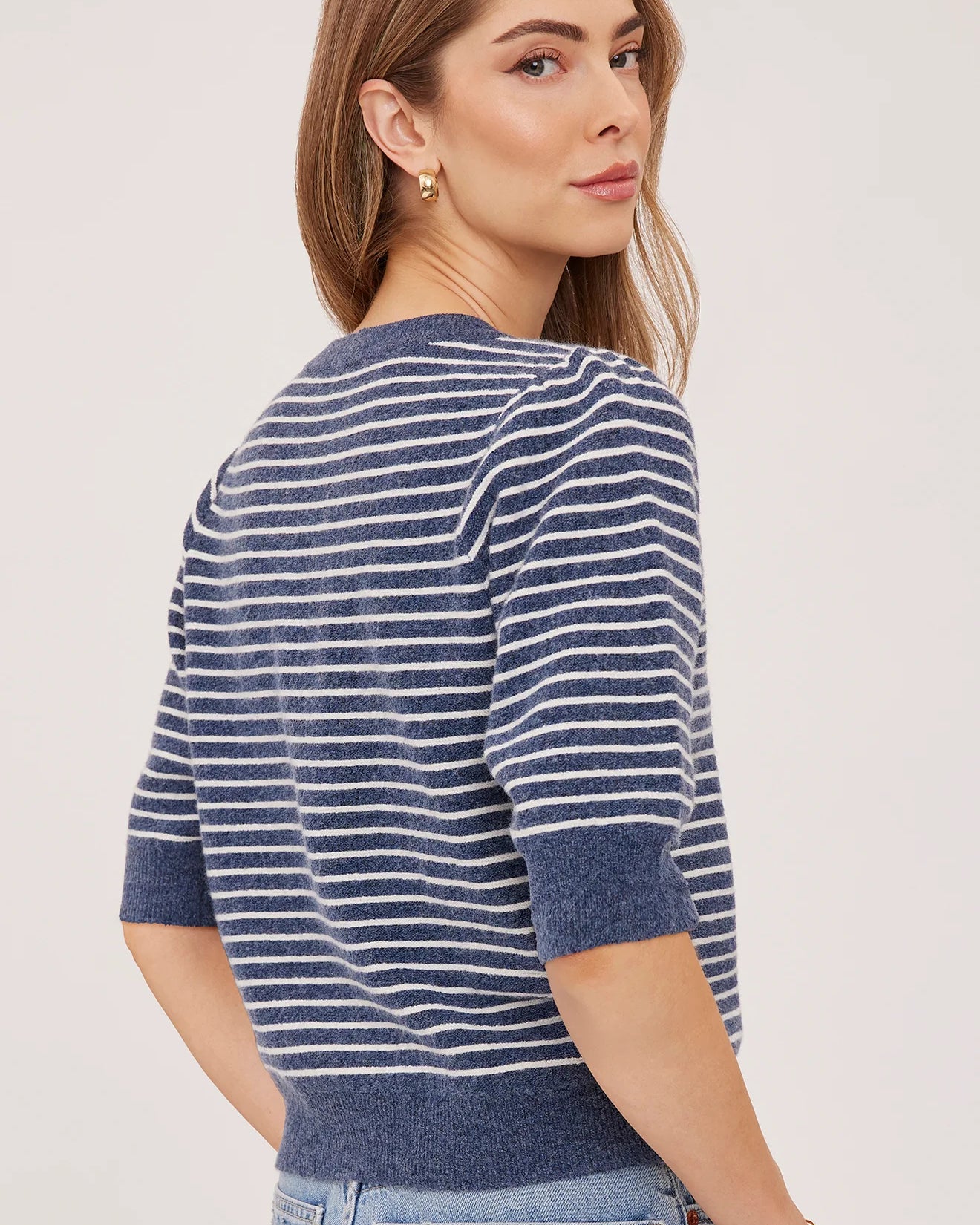 GENTLE FAWN HILDI V NECK CARDIGAN - NAVY STRIPE