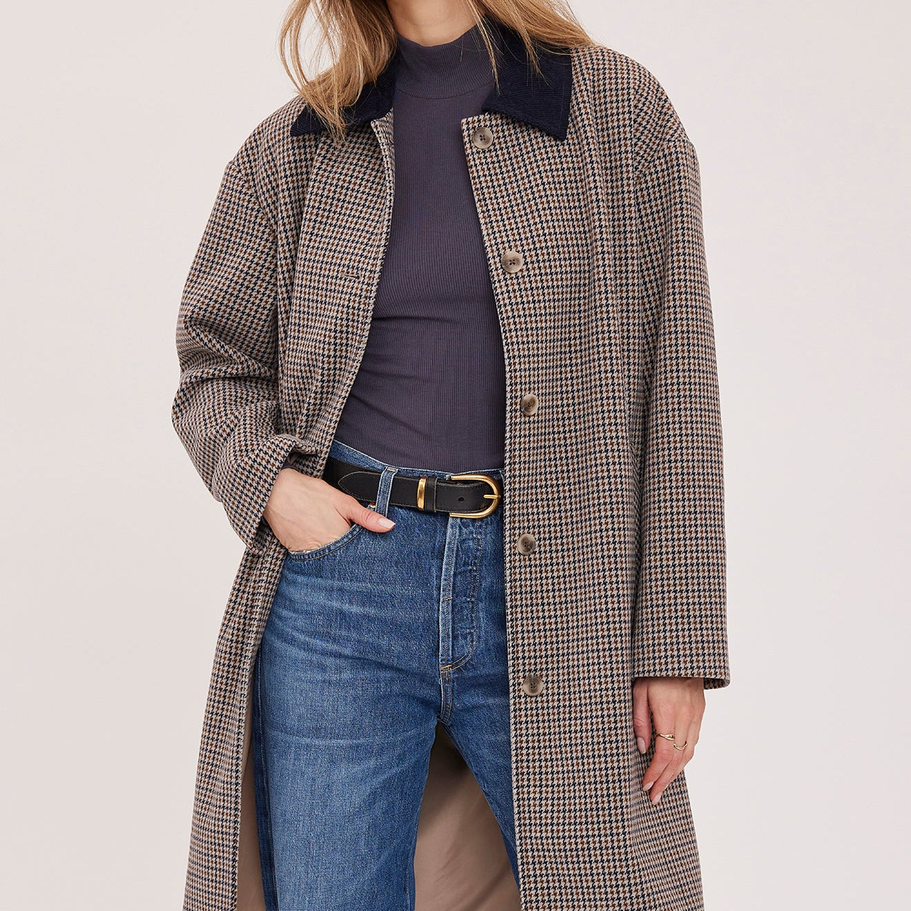 GENTLE FAWN MILLIE COAT - NAVY TWEED