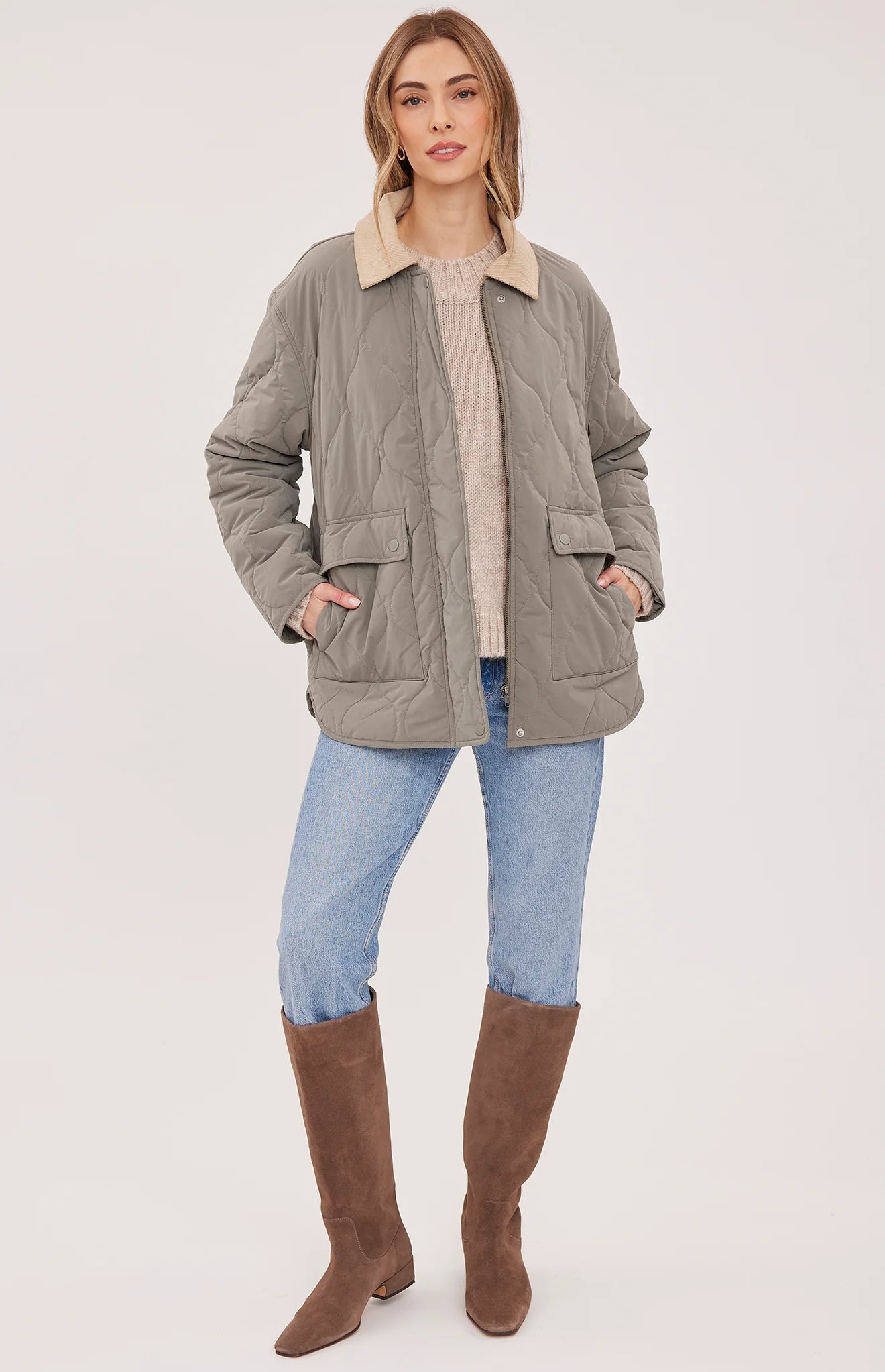 GENTLE FAWN FELIX QUILTED JACKET - MINERAL