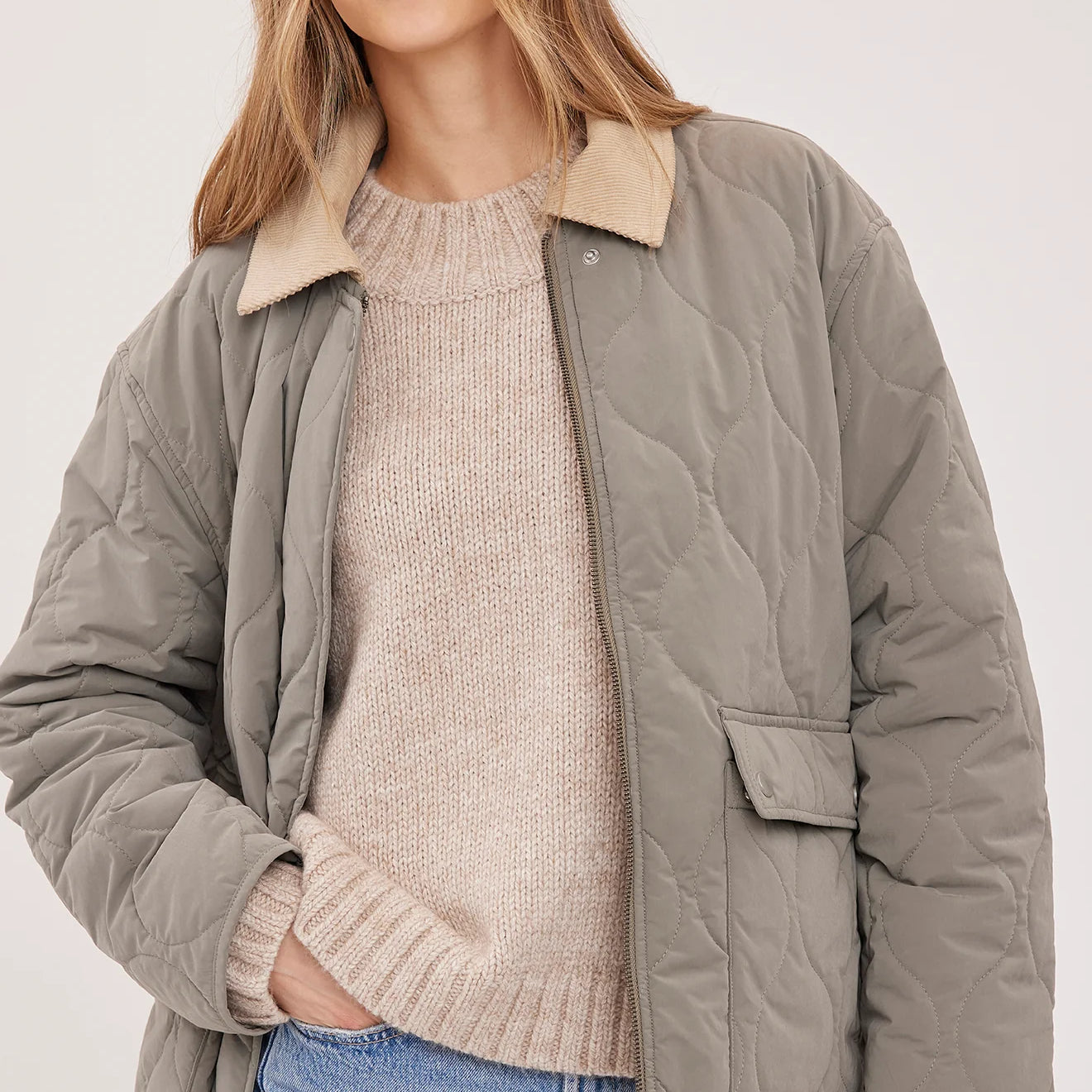 GENTLE FAWN FELIX QUILTED JACKET - MINERAL