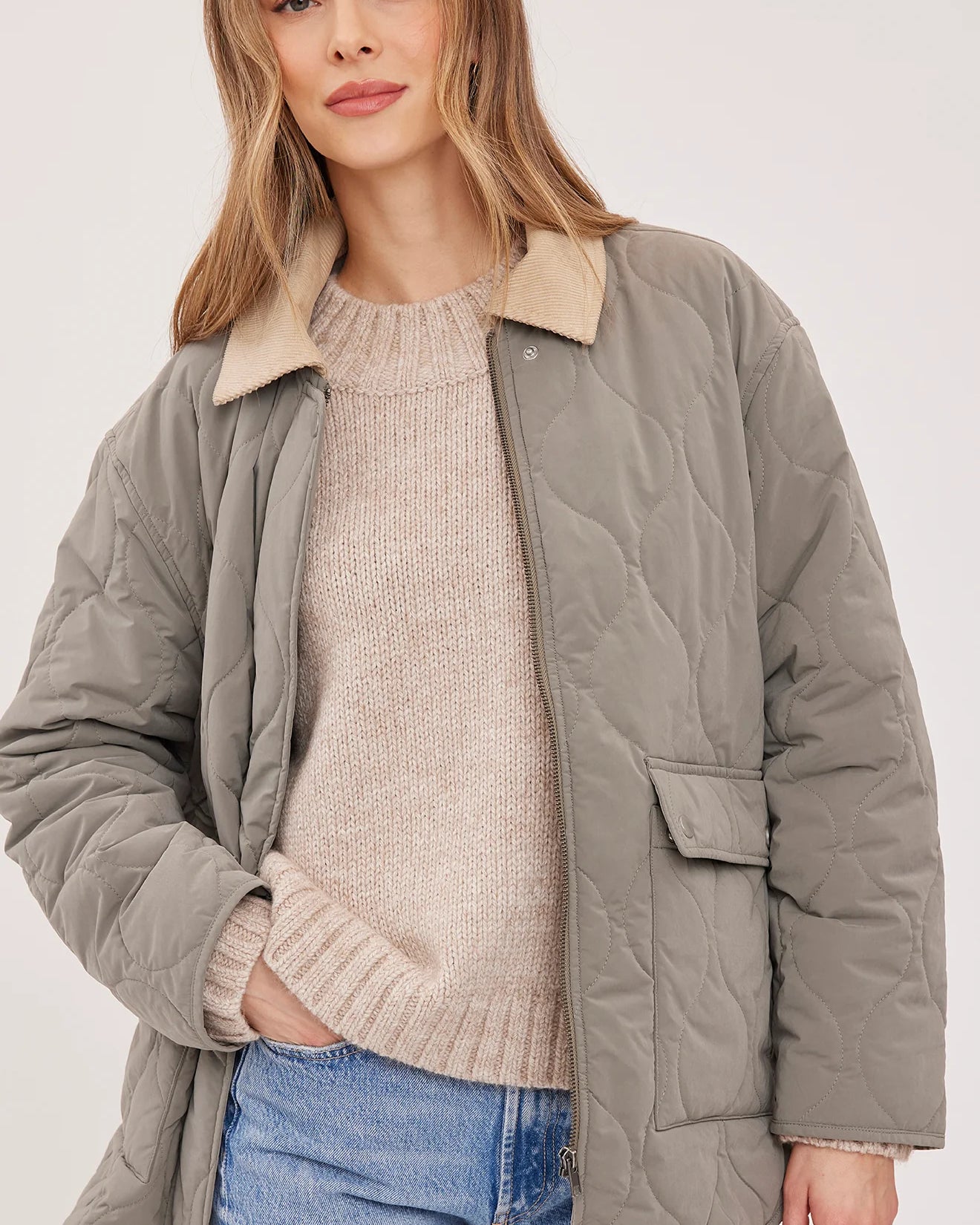 GENTLE FAWN FELIX QUILTED JACKET - MINERAL