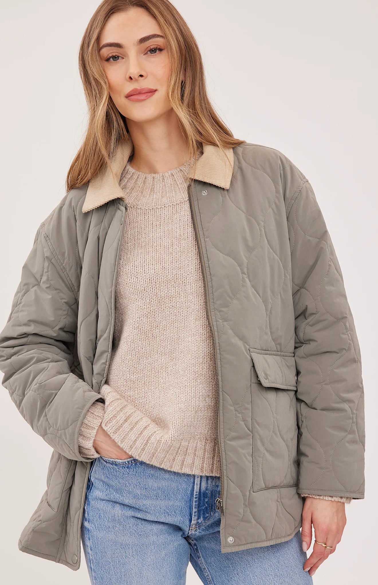GENTLE FAWN FELIX QUILTED JACKET - MINERAL