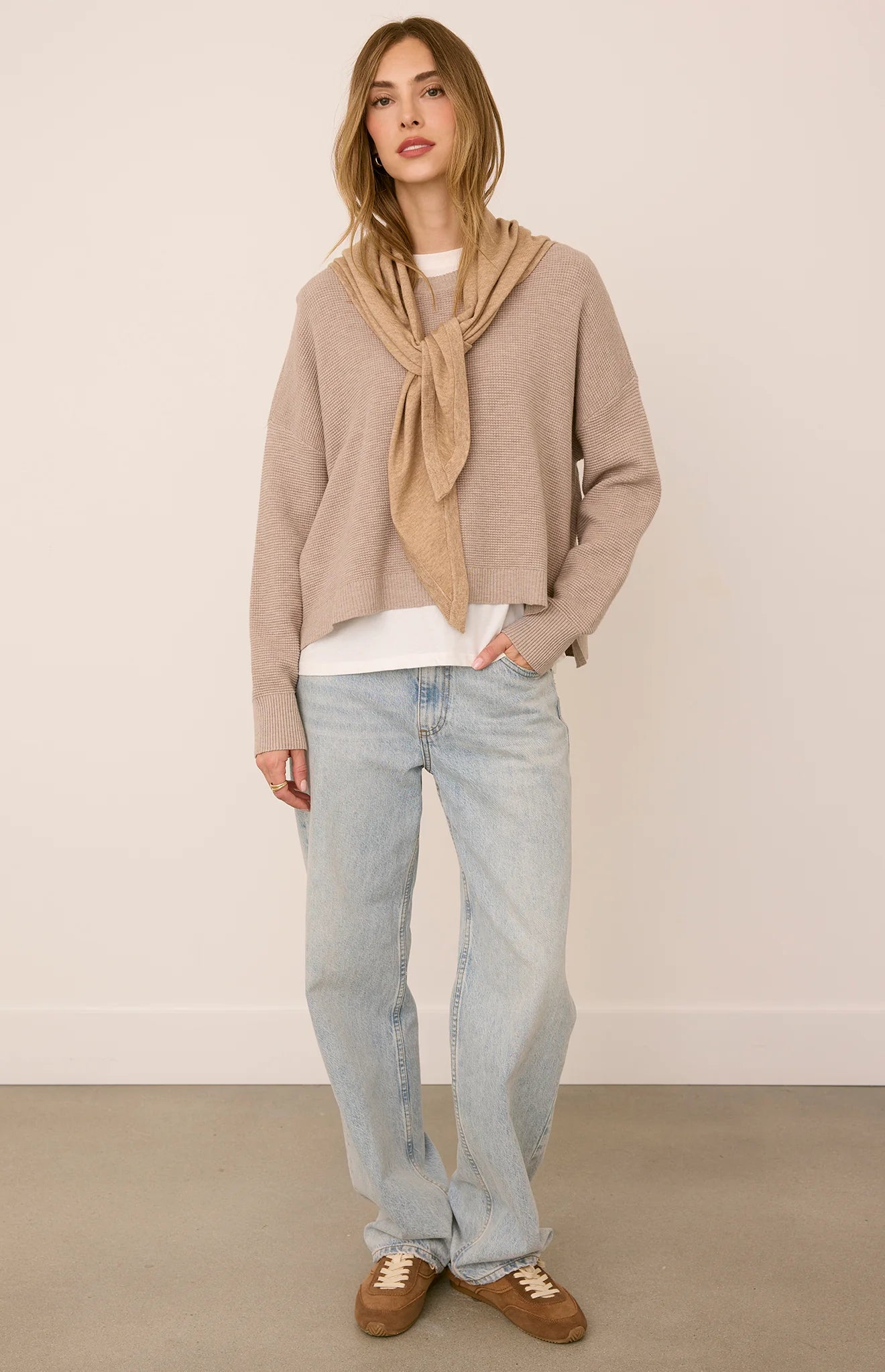GENTLE FAWN EVERLY SCARF - HEATHER LATTE