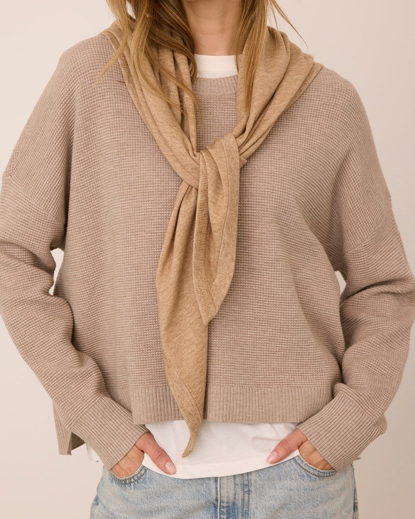 GENTLE FAWN EVERLY SCARF - HEATHER LATTE