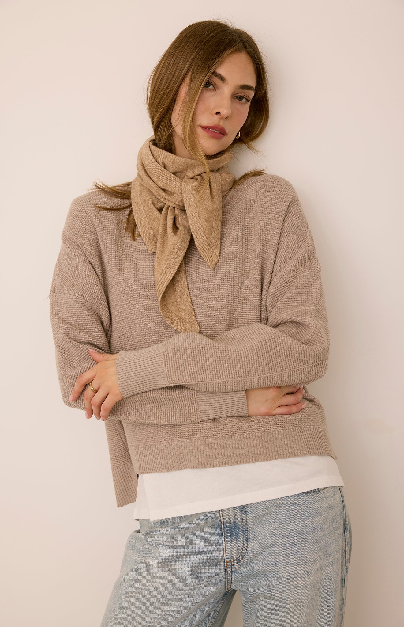 GENTLE FAWN EVERLY SCARF - HEATHER LATTE