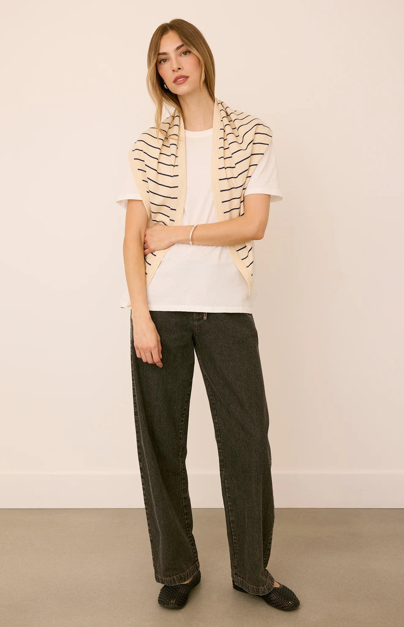 GENTLE FAWN EVERLY SCARF - NAVY STRIPE