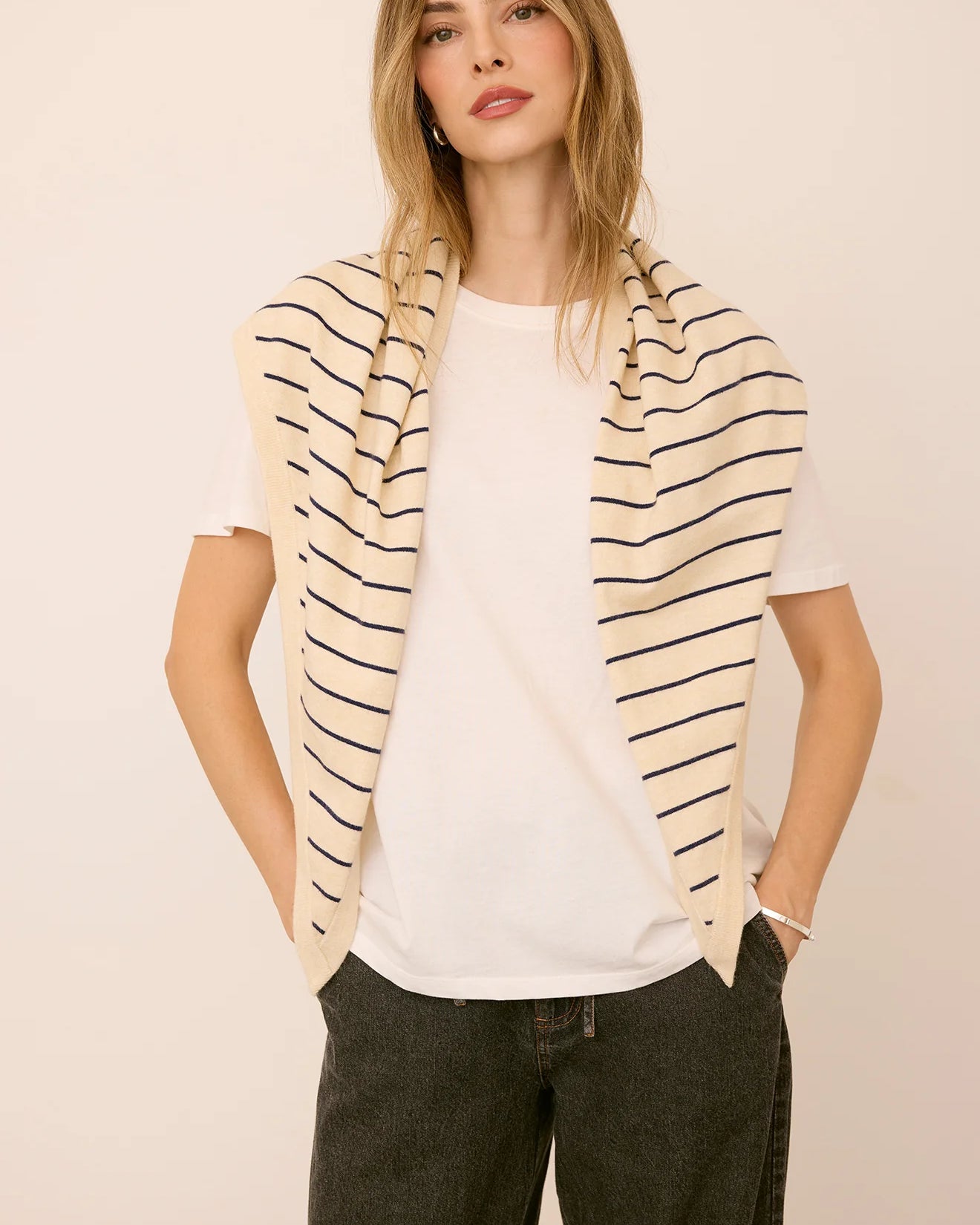 GENTLE FAWN EVERLY SCARF - NAVY STRIPE