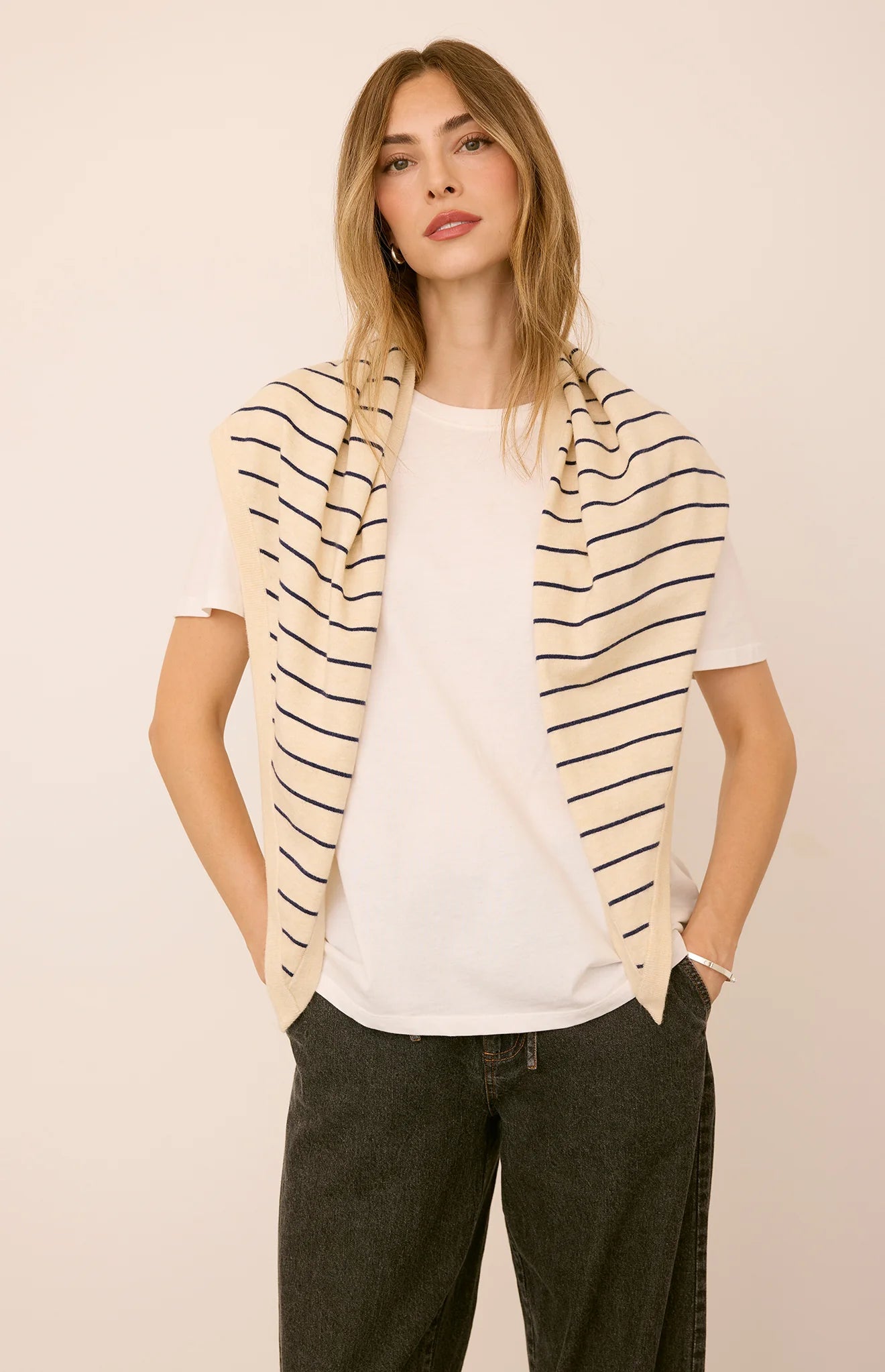 GENTLE FAWN EVERLY SCARF - NAVY STRIPE
