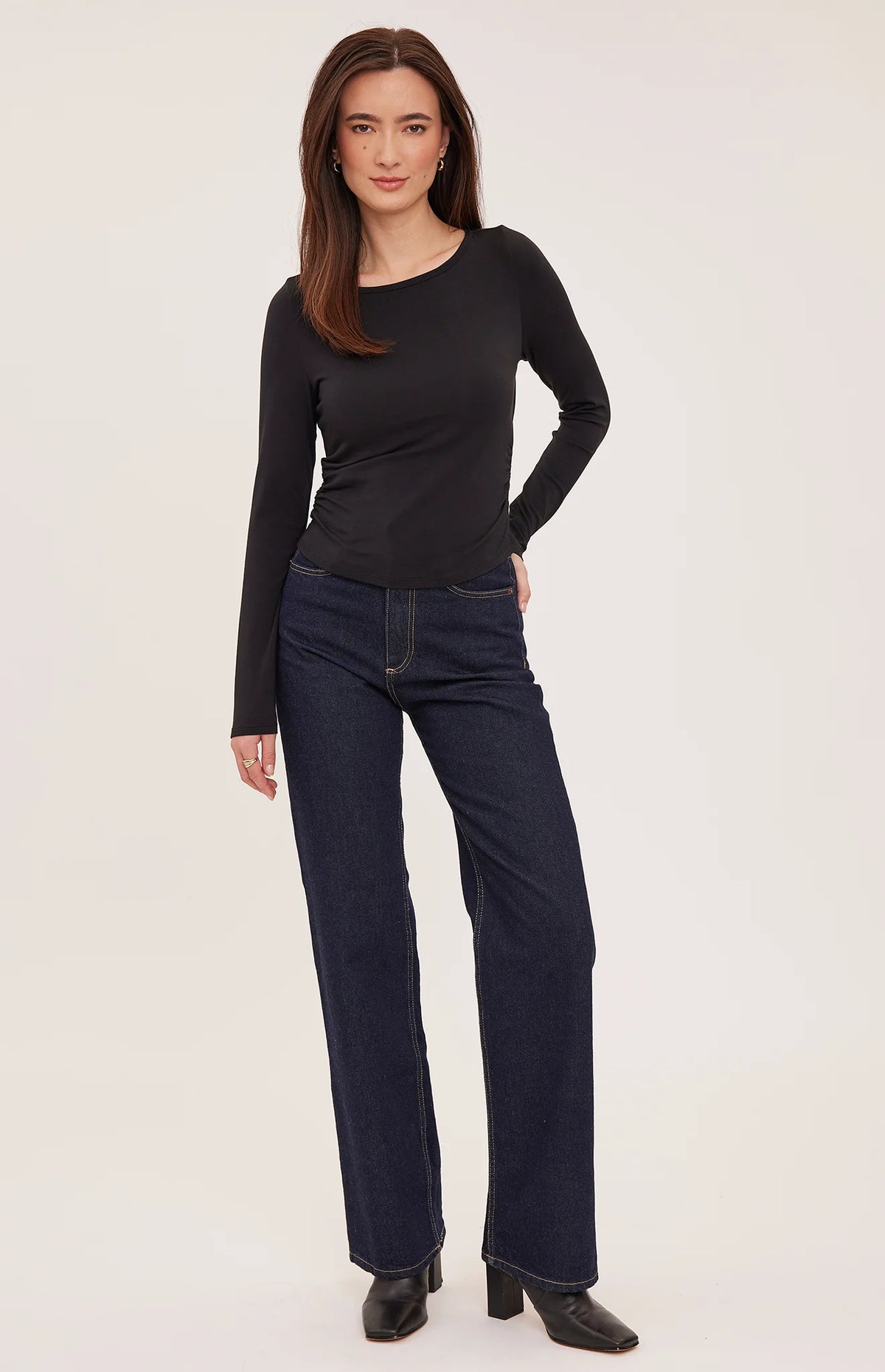 GENTLE FAWN REESE LONG SLEEVE SHIRT - BLACK