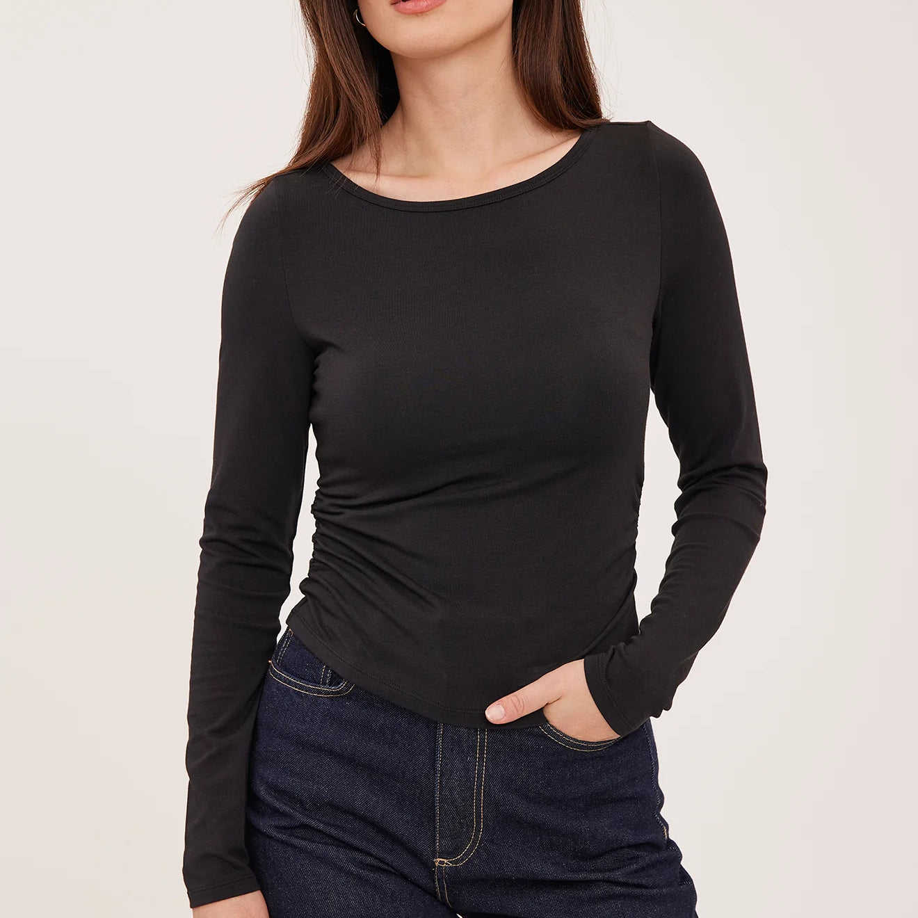 GENTLE FAWN REESE LONG SLEEVE SHIRT - BLACK