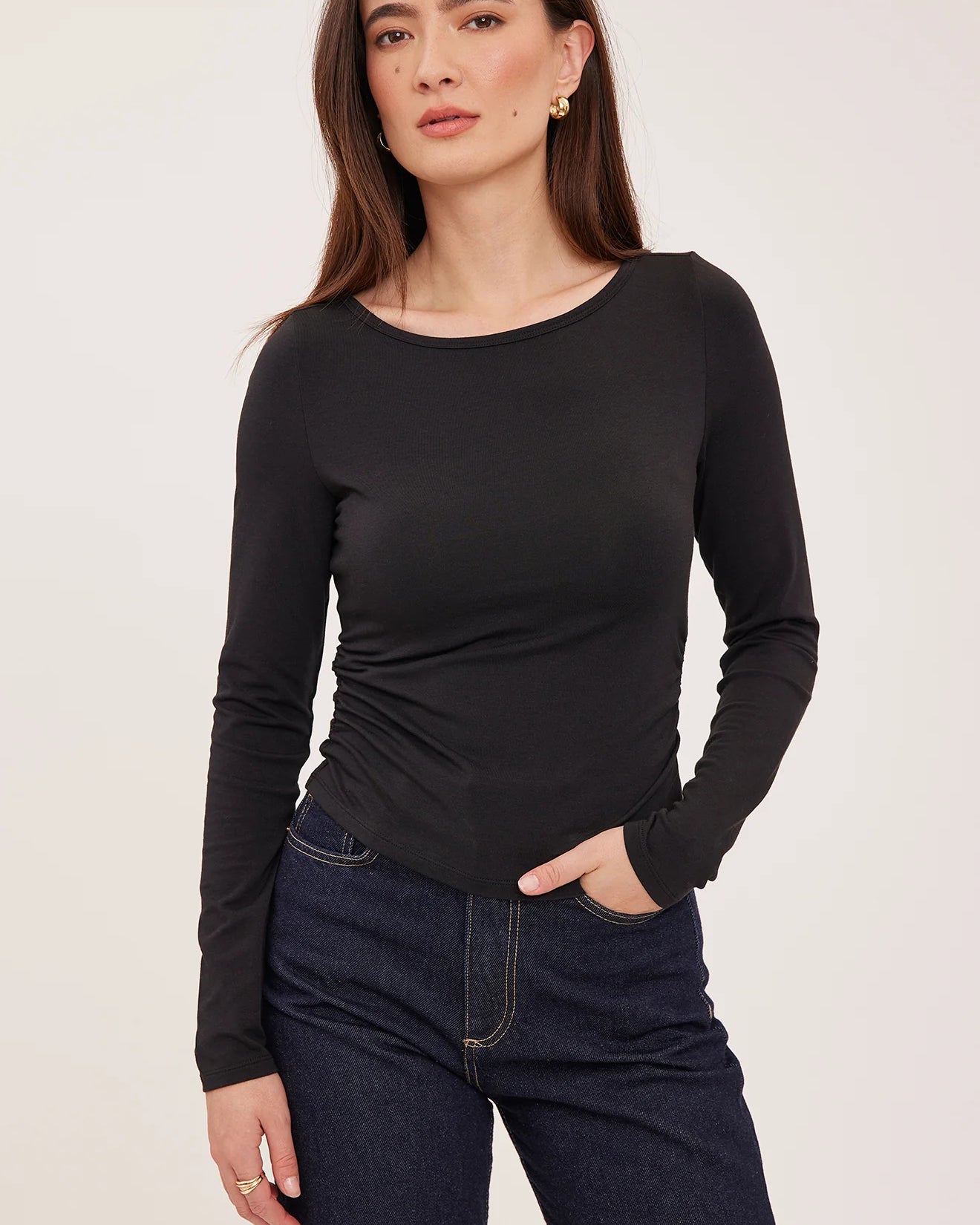 GENTLE FAWN REESE LONG SLEEVE SHIRT - BLACK