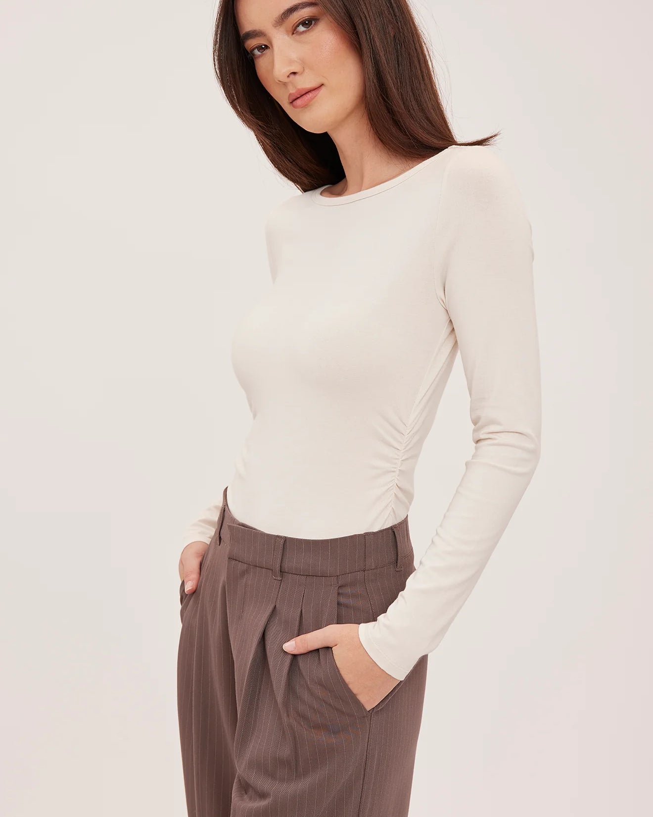 GENTLE FAWN REESE LONG SLEEVE SHIRT - CREAM