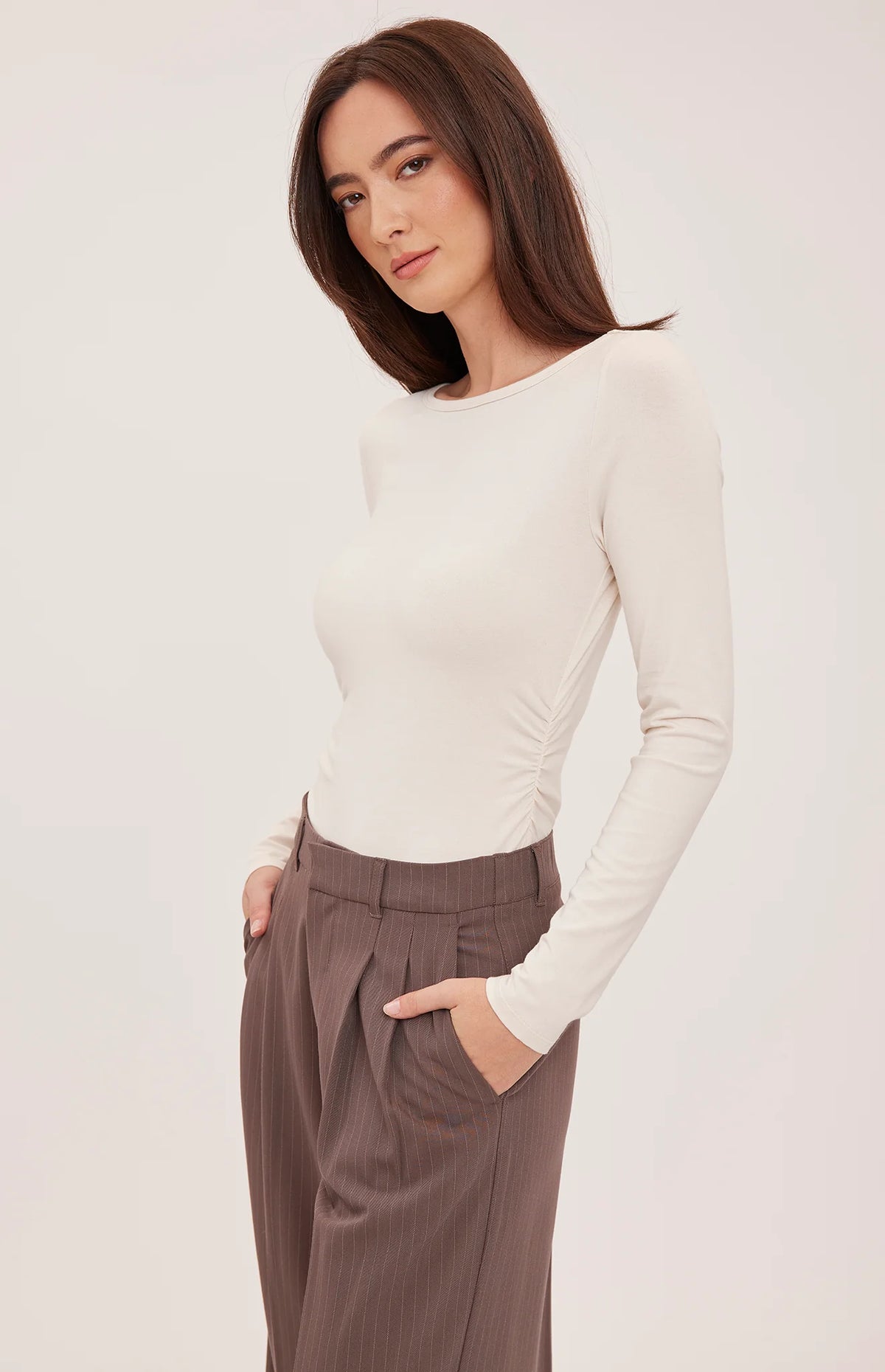 GENTLE FAWN REESE LONG SLEEVE SHIRT - CREAM