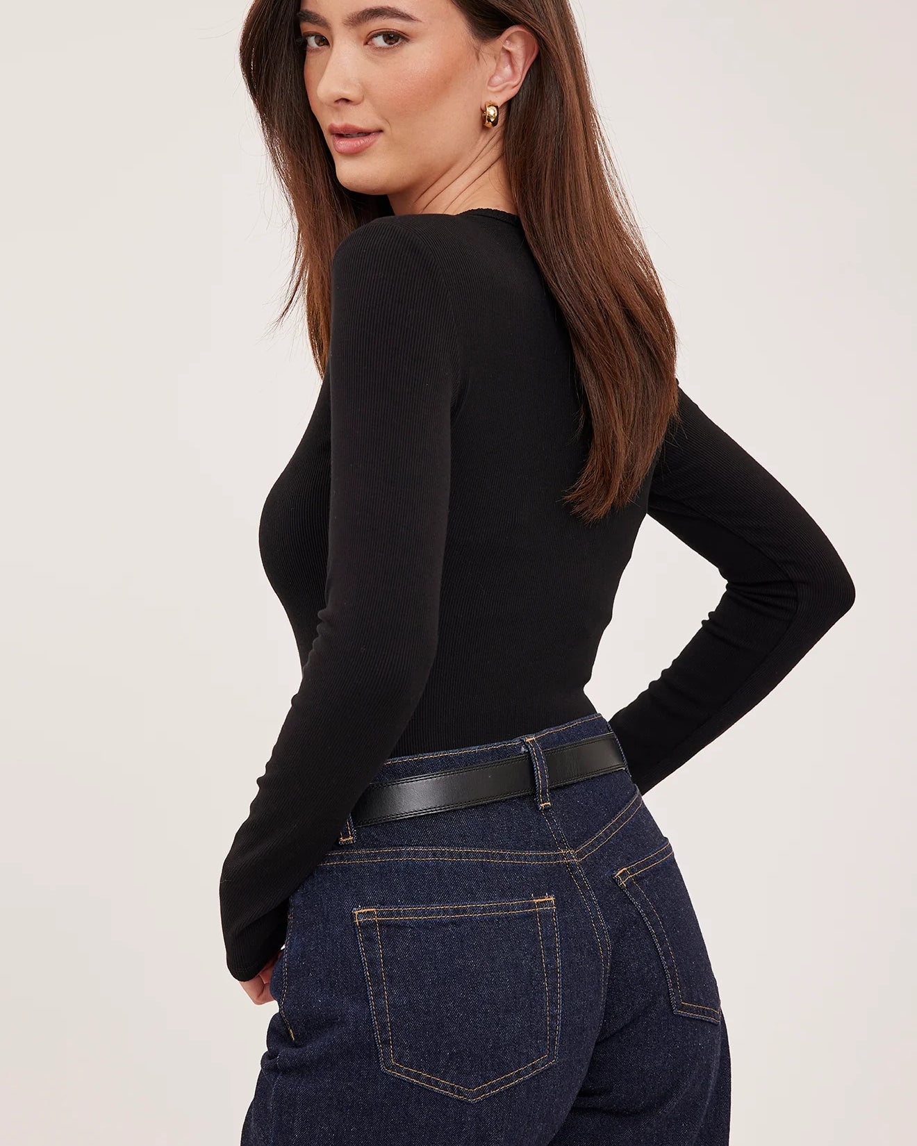 GENTLE FAWN LEXY SCOOP NECK LS SHIRT - BLACK