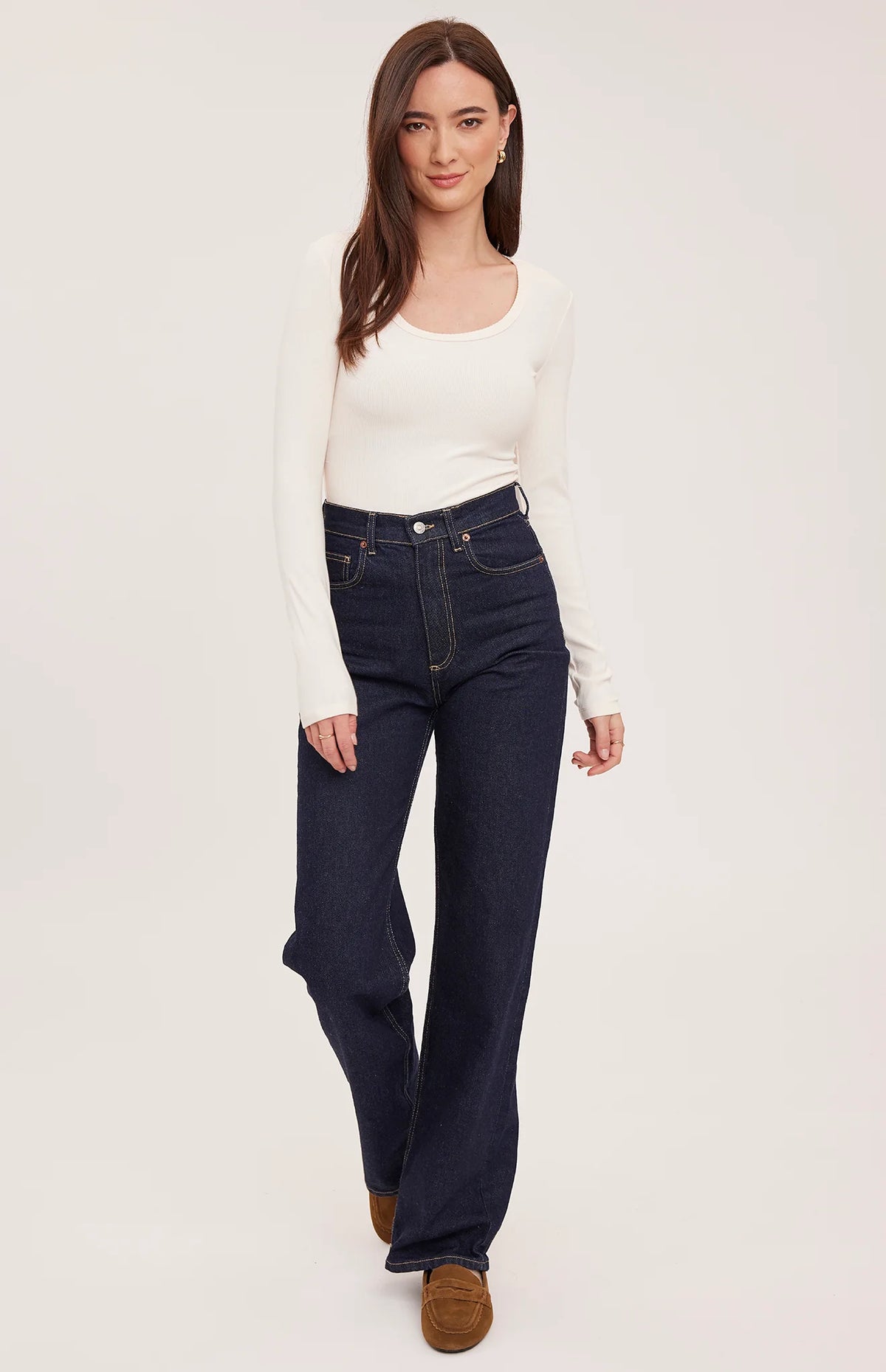 GENTLE FAWN LEXY SCOOP NECK LS SHIRT - CREAM