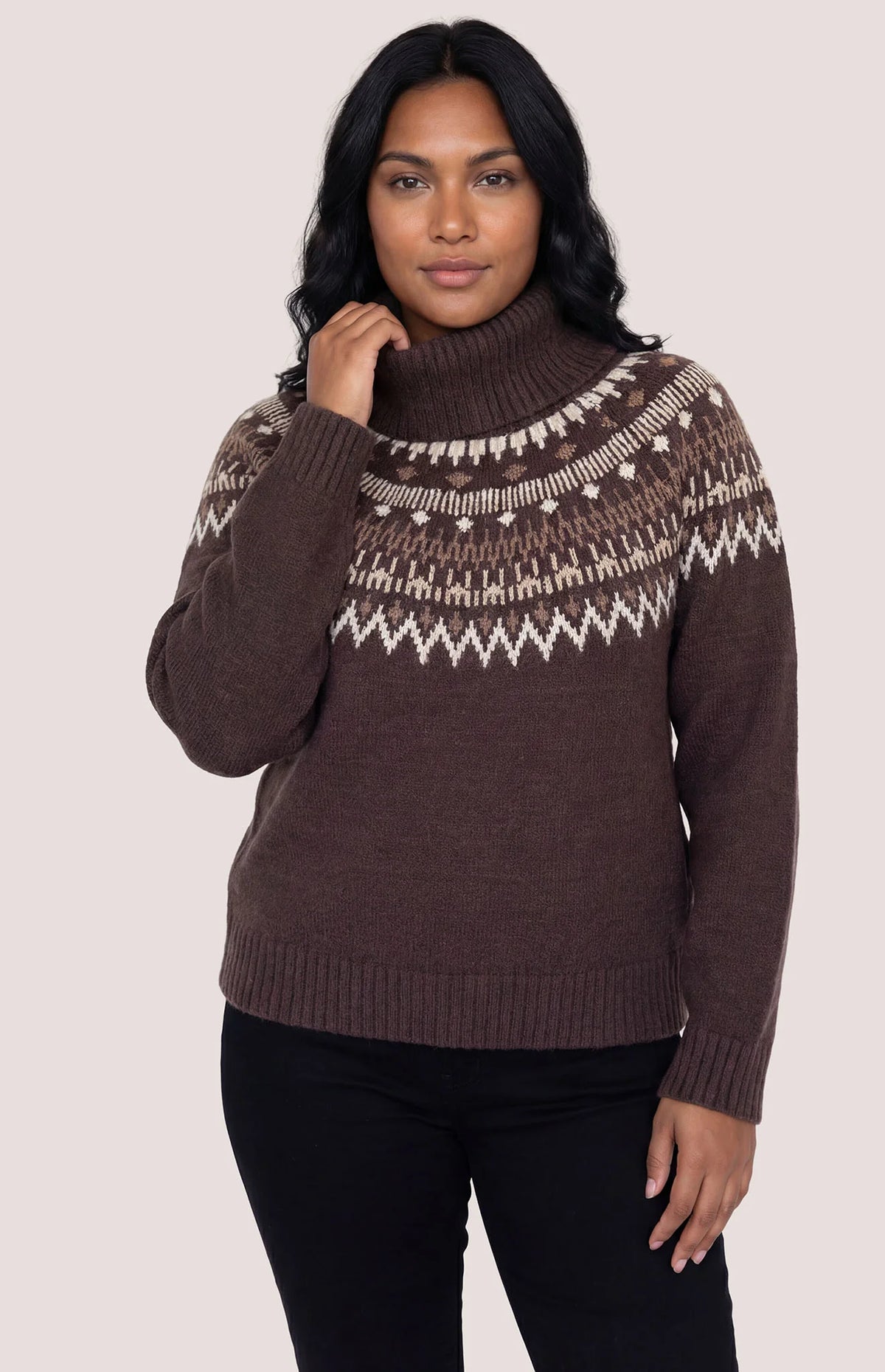 GENTLE FAWN FREYA ROLLNECK SWEATER - JAVA