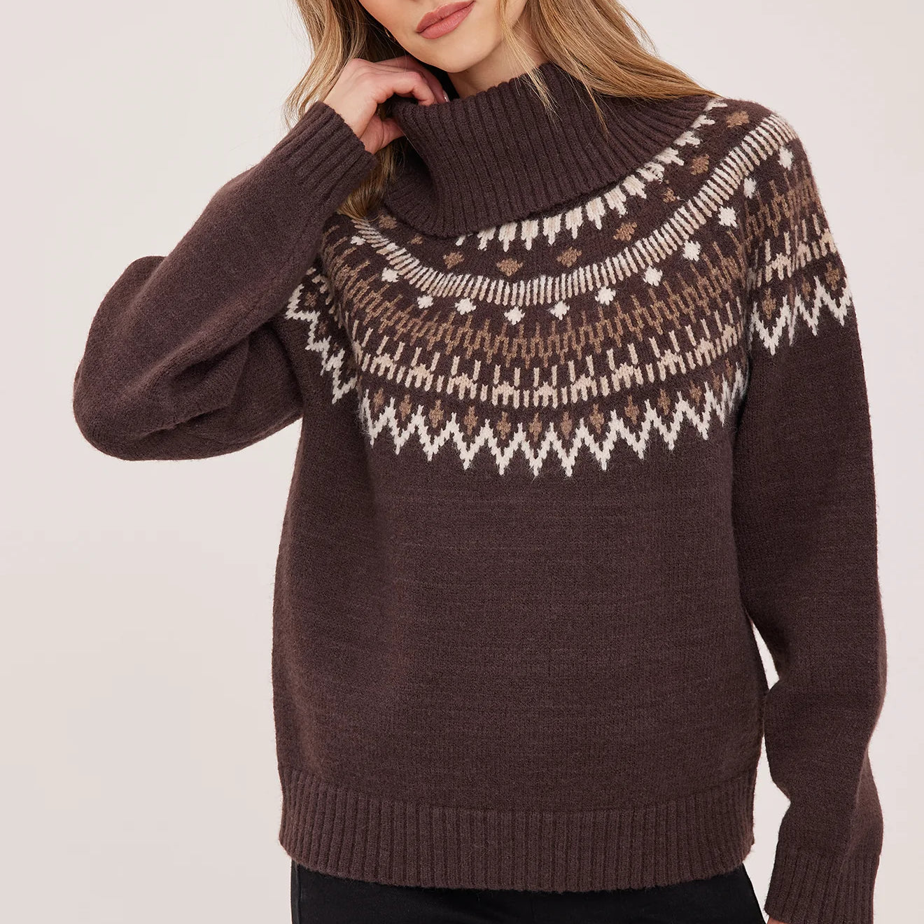 GENTLE FAWN FREYA ROLLNECK SWEATER - JAVA