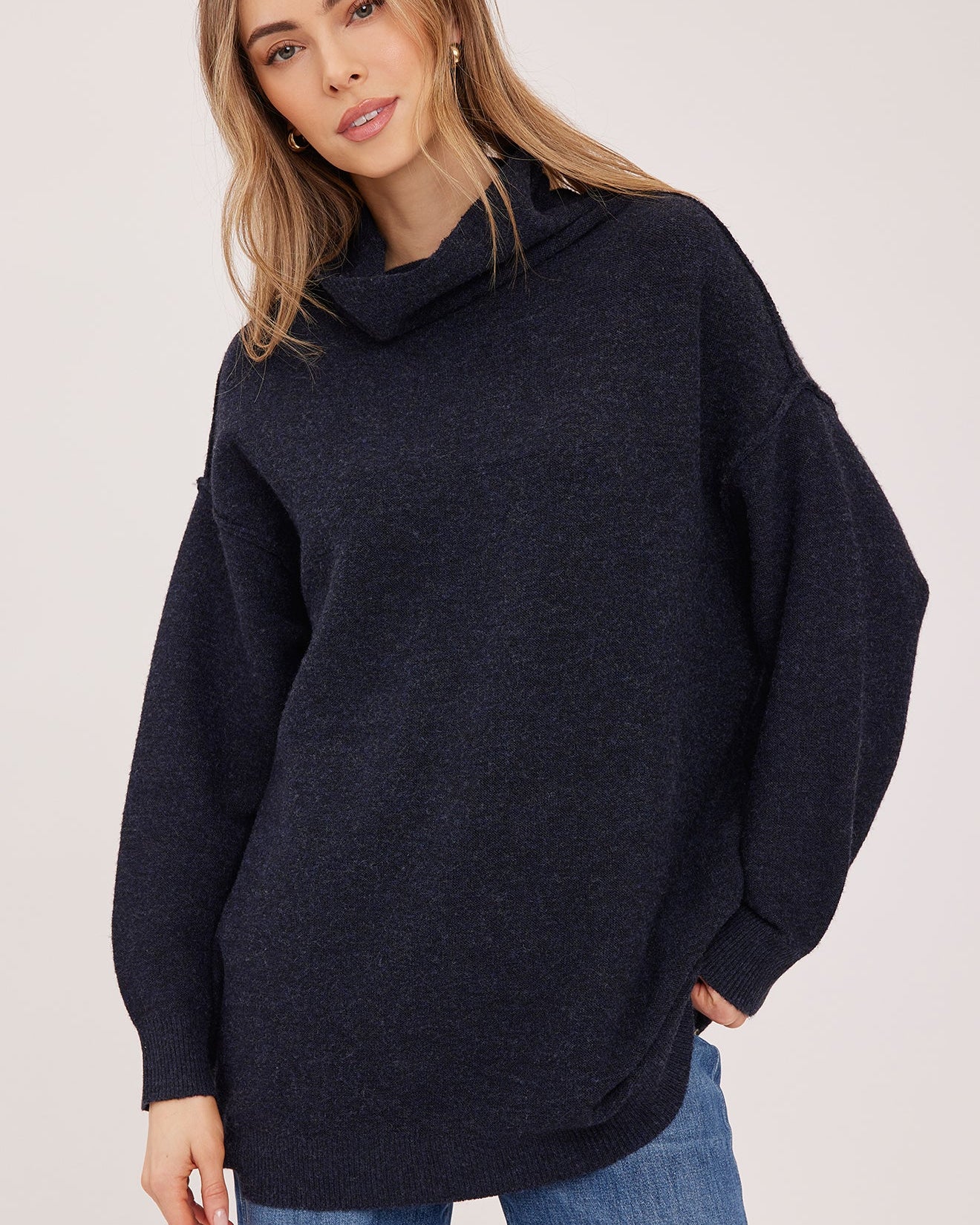 GENTLE FAWN ASTRID LONG SWEATER - HEATHER NAVY