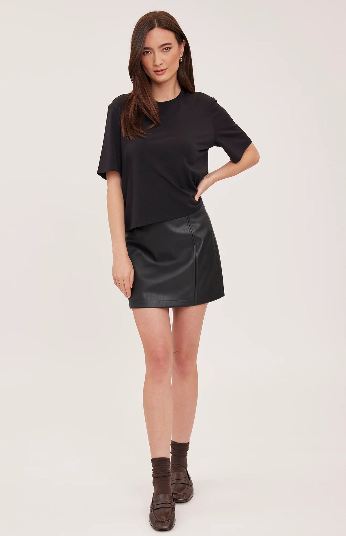 GENTLE FAWN CHRISSY VEGAN LEATHER SKIRT - BLACK