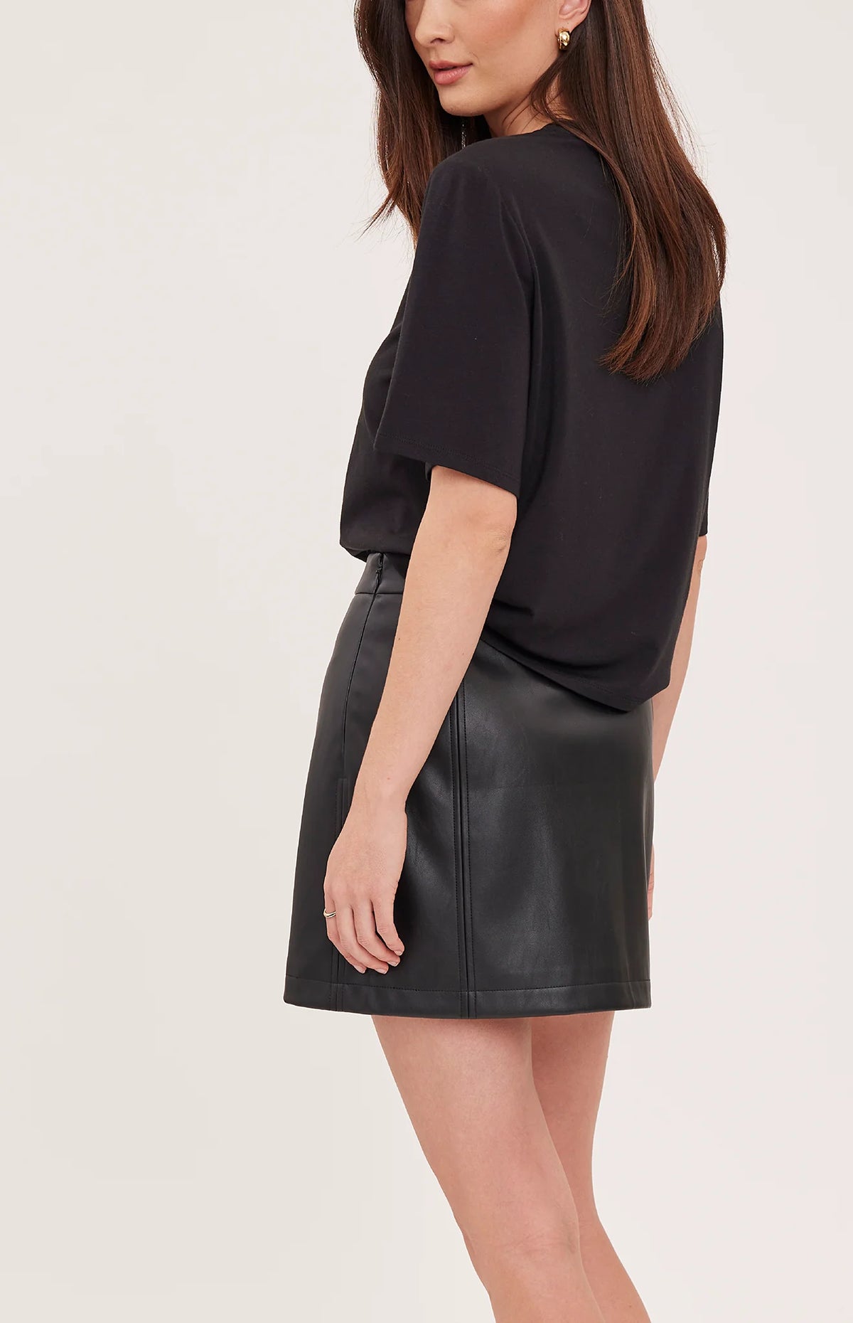 GENTLE FAWN CHRISSY VEGAN LEATHER SKIRT - BLACK