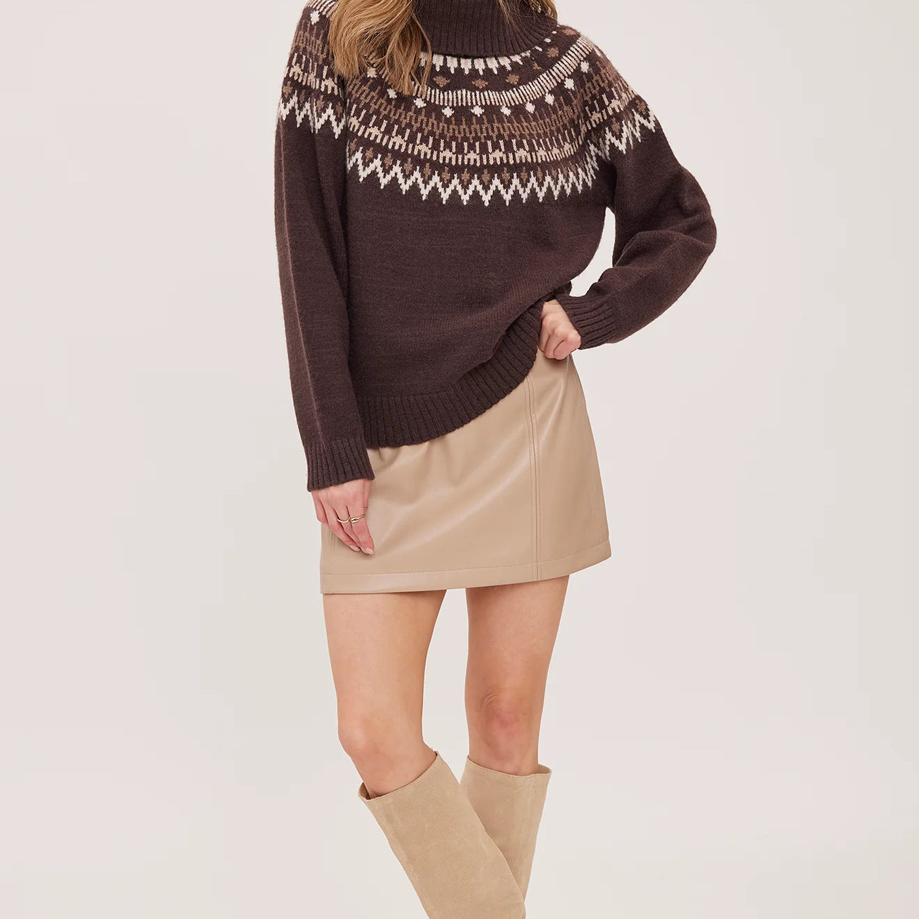 GENTLE FAWN CHRISSY VEGAN LEATHER SKIRT - PEBBLE