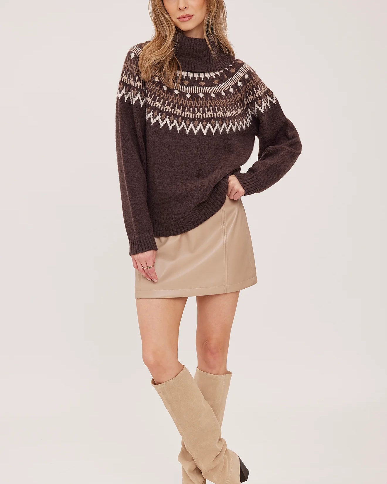 GENTLE FAWN CHRISSY VEGAN LEATHER SKIRT - PEBBLE