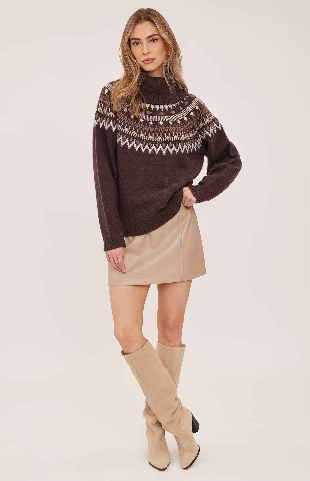 GENTLE FAWN CHRISSY VEGAN LEATHER SKIRT - PEBBLE