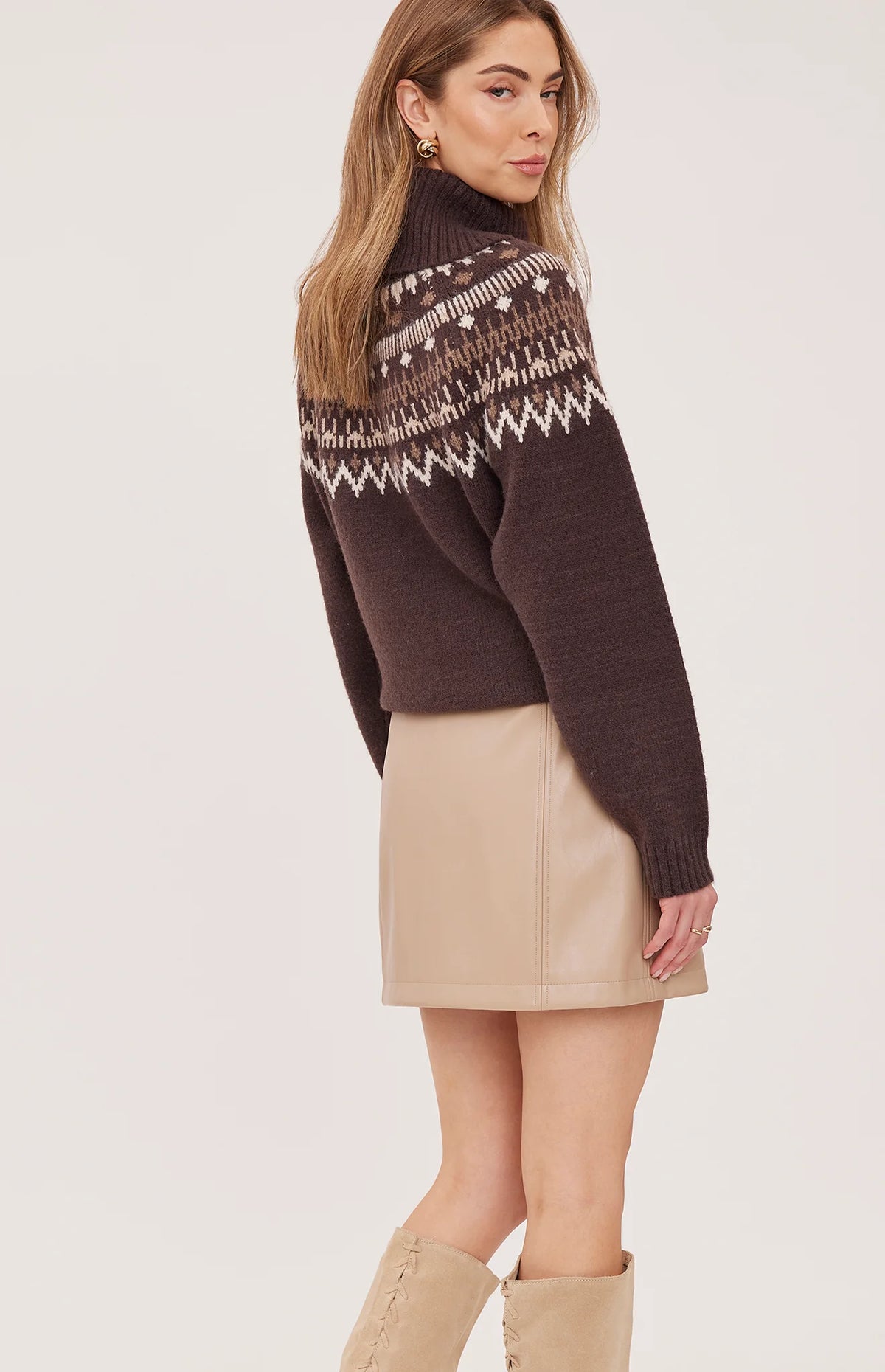 GENTLE FAWN CHRISSY VEGAN LEATHER SKIRT - PEBBLE