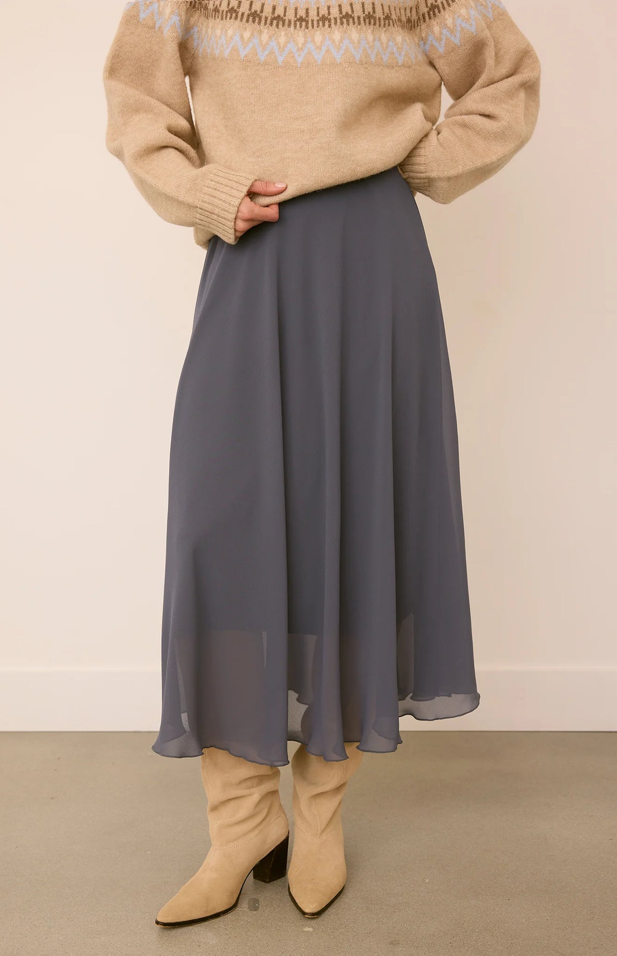 GENTLE FAWN ARIANNA MIDI SKIRT - SMOKE