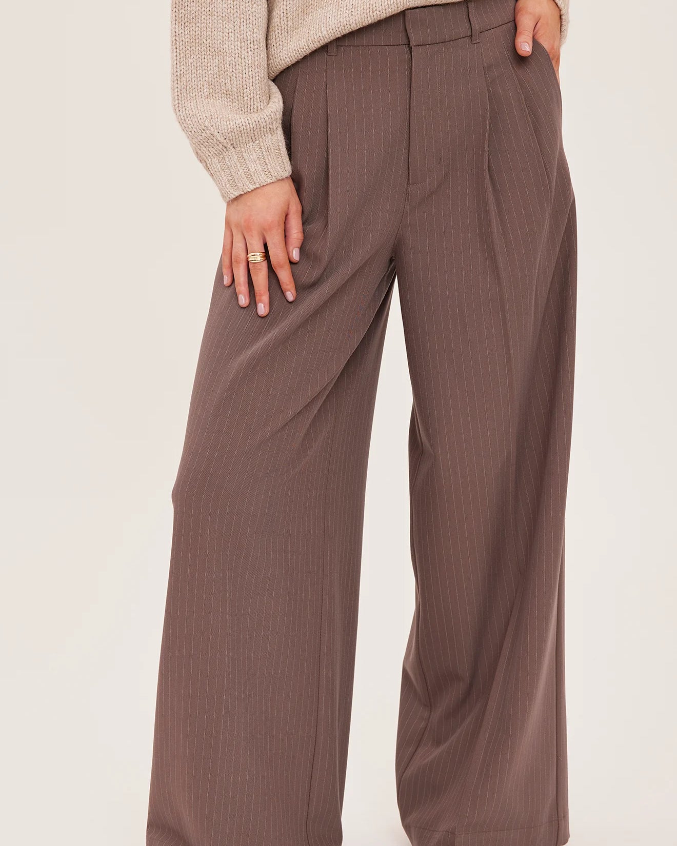 GENTLE FAWN COLLINS DRESS PANT - CAFE PINSTRIPE