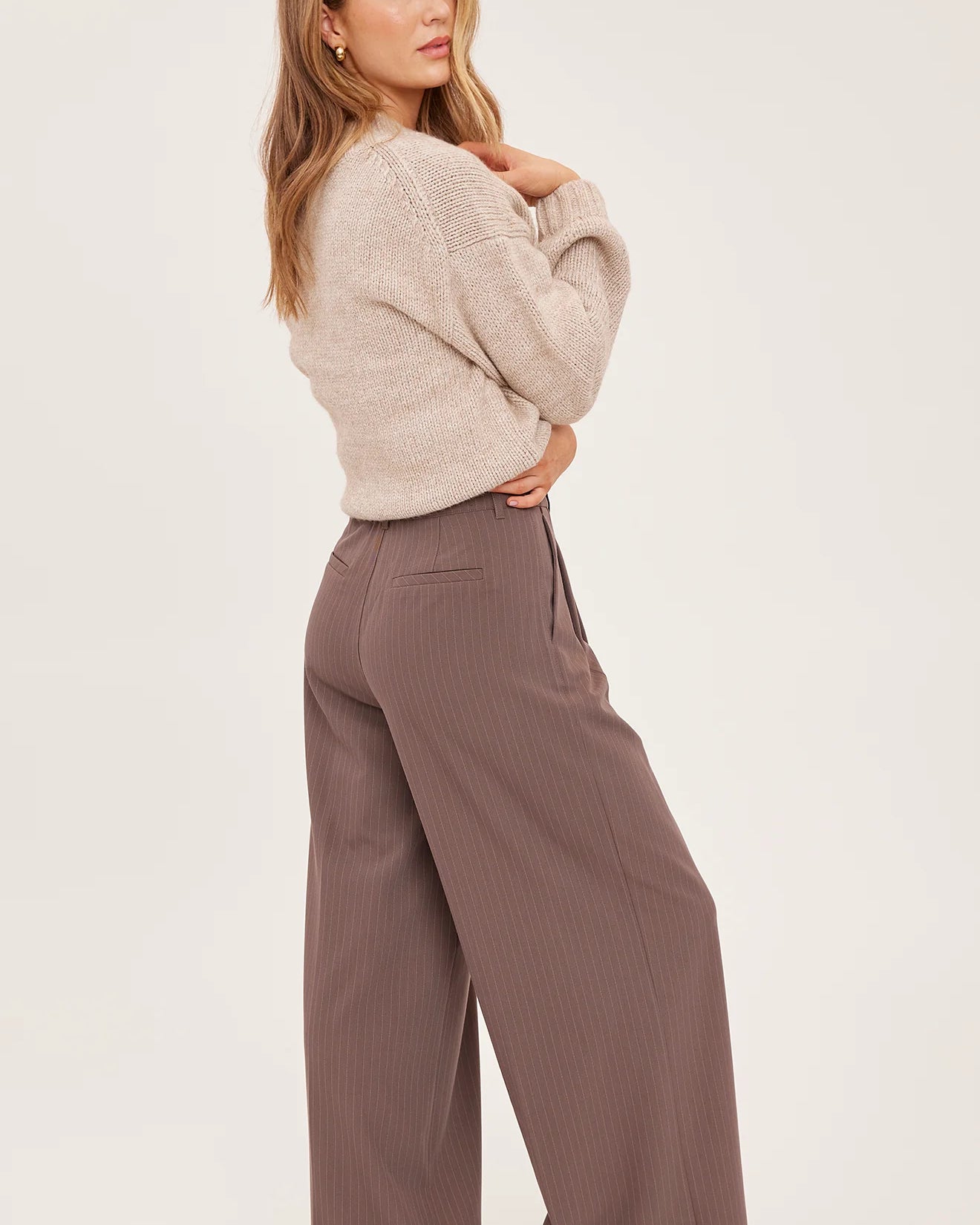 GENTLE FAWN COLLINS DRESS PANT - CAFE PINSTRIPE