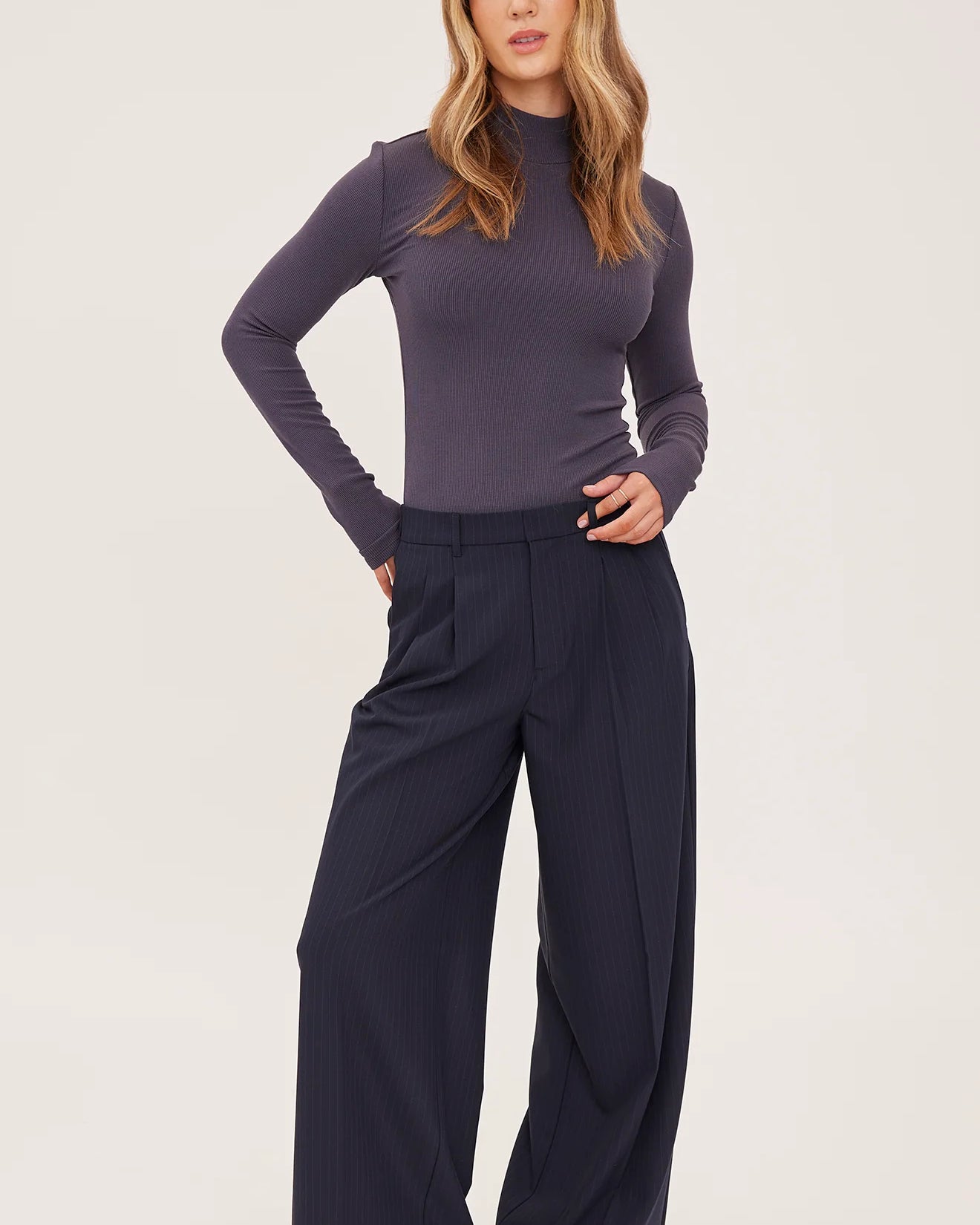GENTLE FAWN COLLINS DRESS PANT - NAVY PINSTRIPE