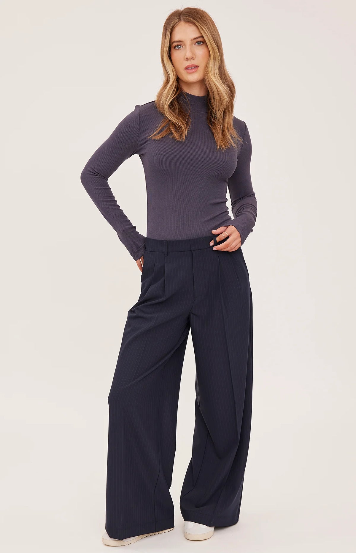 GENTLE FAWN COLLINS DRESS PANT - NAVY PINSTRIPE
