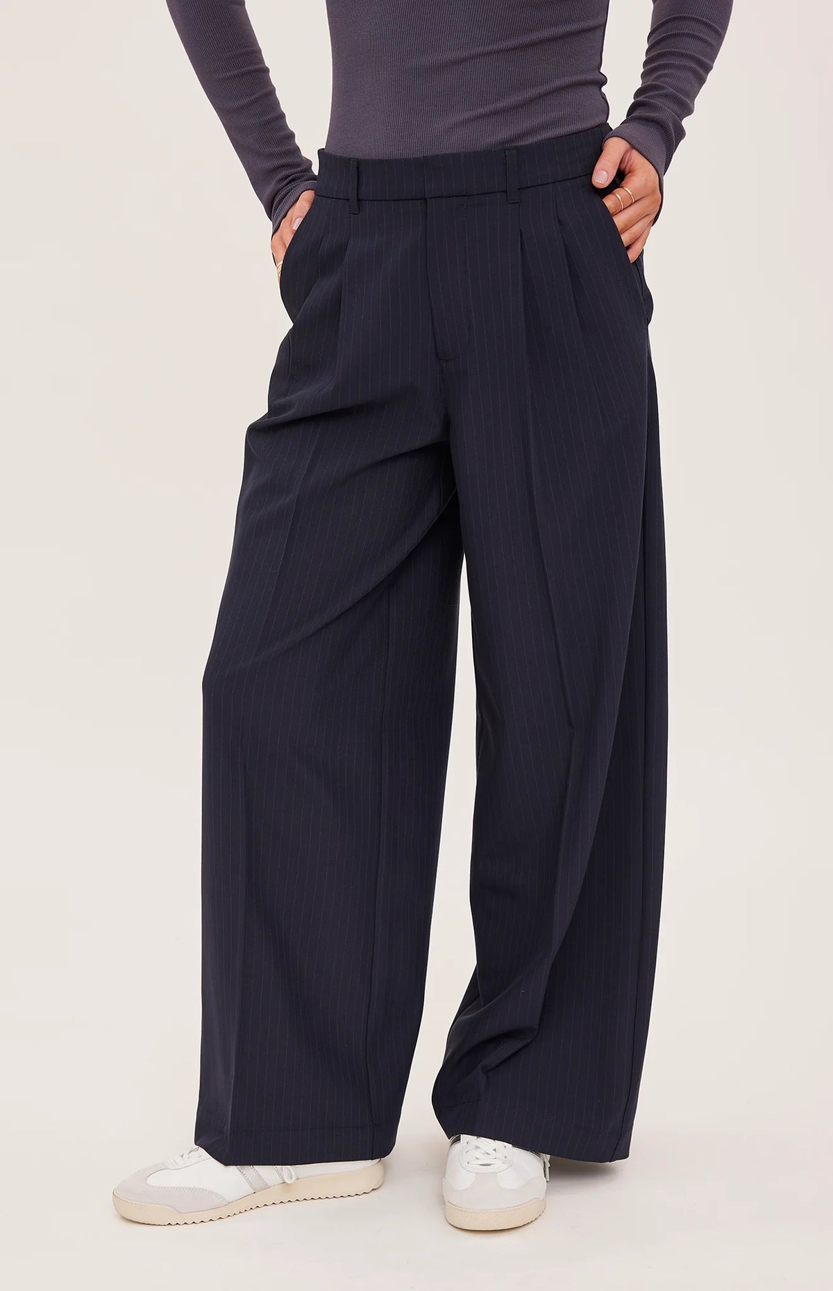 GENTLE FAWN COLLINS DRESS PANT - NAVY PINSTRIPE