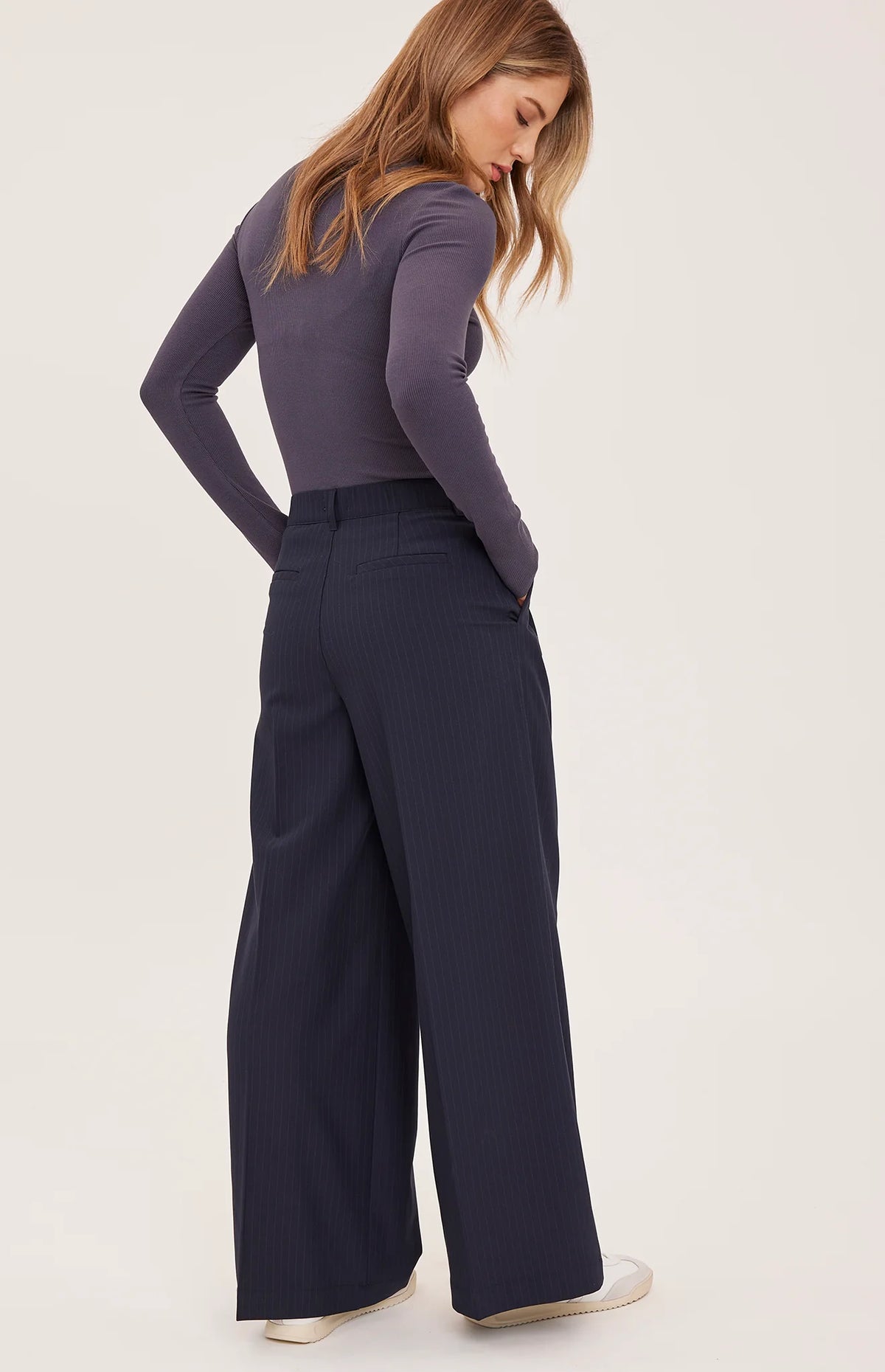 GENTLE FAWN COLLINS DRESS PANT - NAVY PINSTRIPE