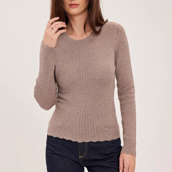 GENTLE FAWN CELIA LONG SLEEVE - HEATHER COCOA