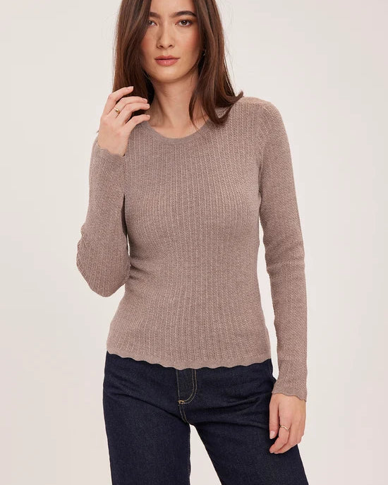 GENTLE FAWN CELIA LONG SLEEVE - HEATHER COCOA