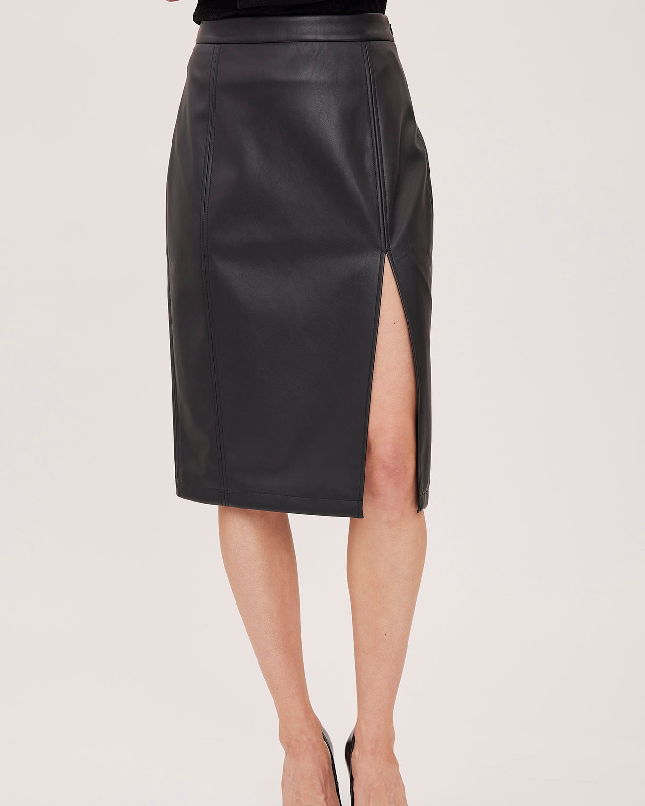 GENTLE FAWN LYDIA FAUX LEATHER SKIRT - BLACK