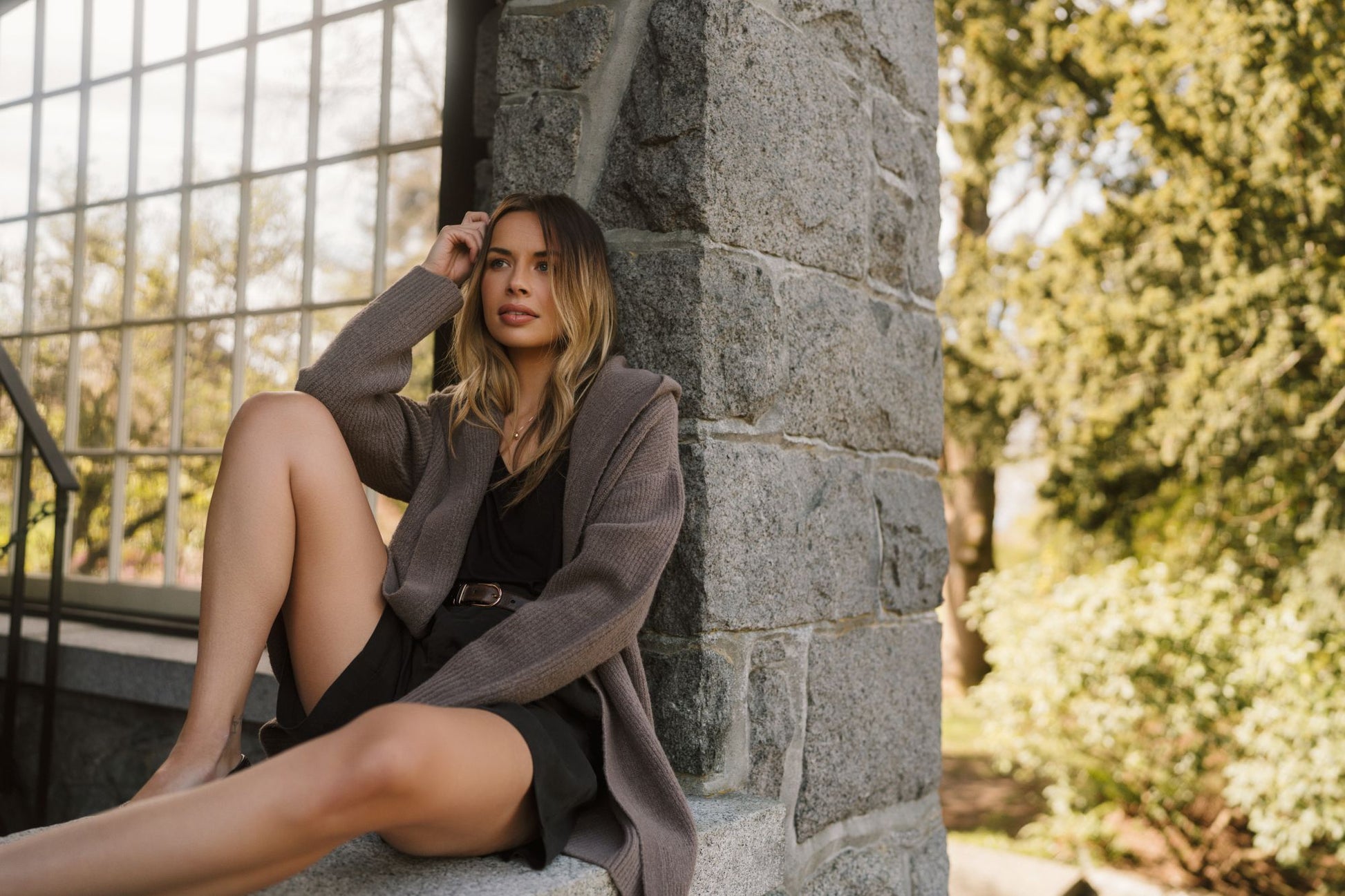 GENTLE FAWN ILANA CARDIGAN - HEATHER BARK