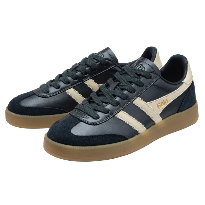 GOLA VIPER METALLIC TRAINER SNEAKER - NAVY. OFF WHITE.
