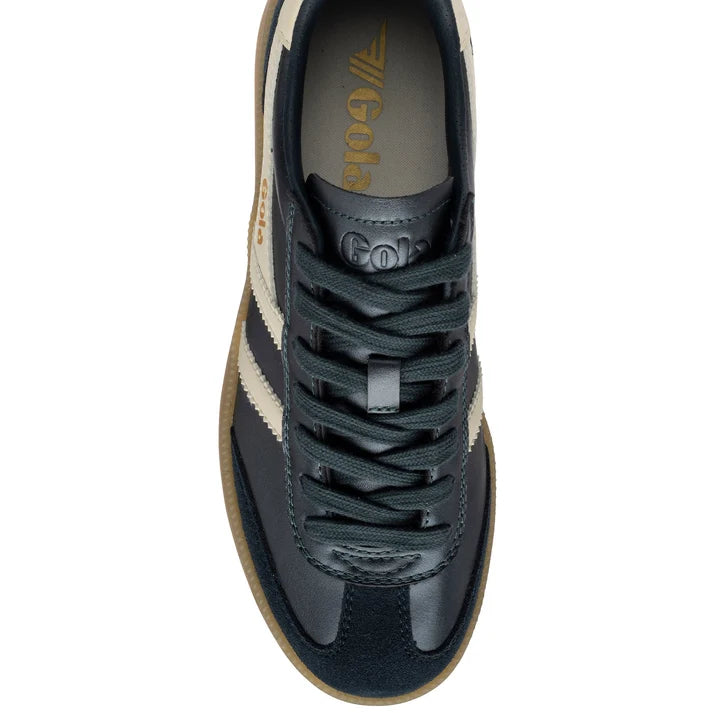 GOLA VIPER METALLIC TRAINER SNEAKER - NAVY. OFF WHITE.