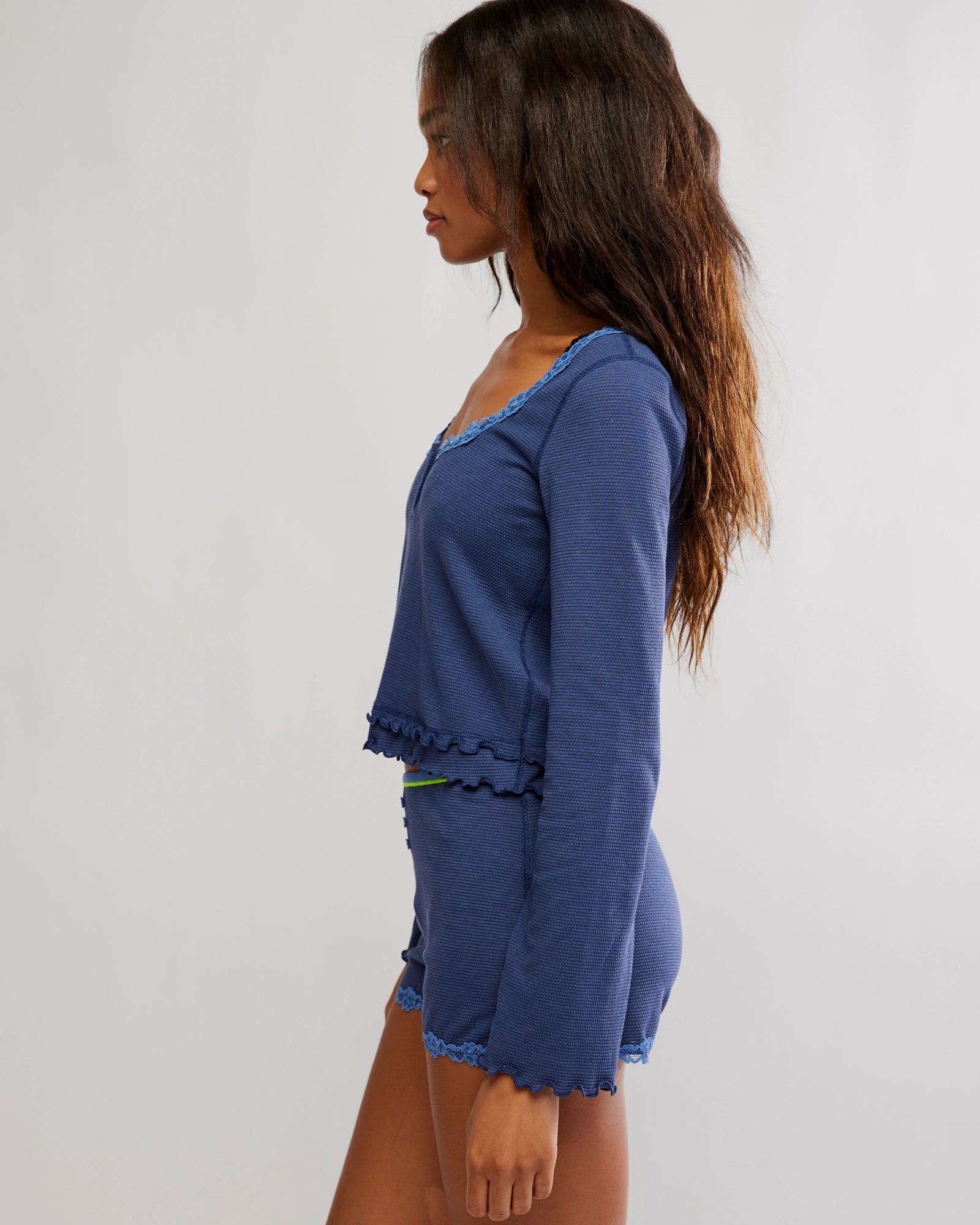 FREE PEOPLE SPRING BREAK SLEEP SET - BLUE CROWN