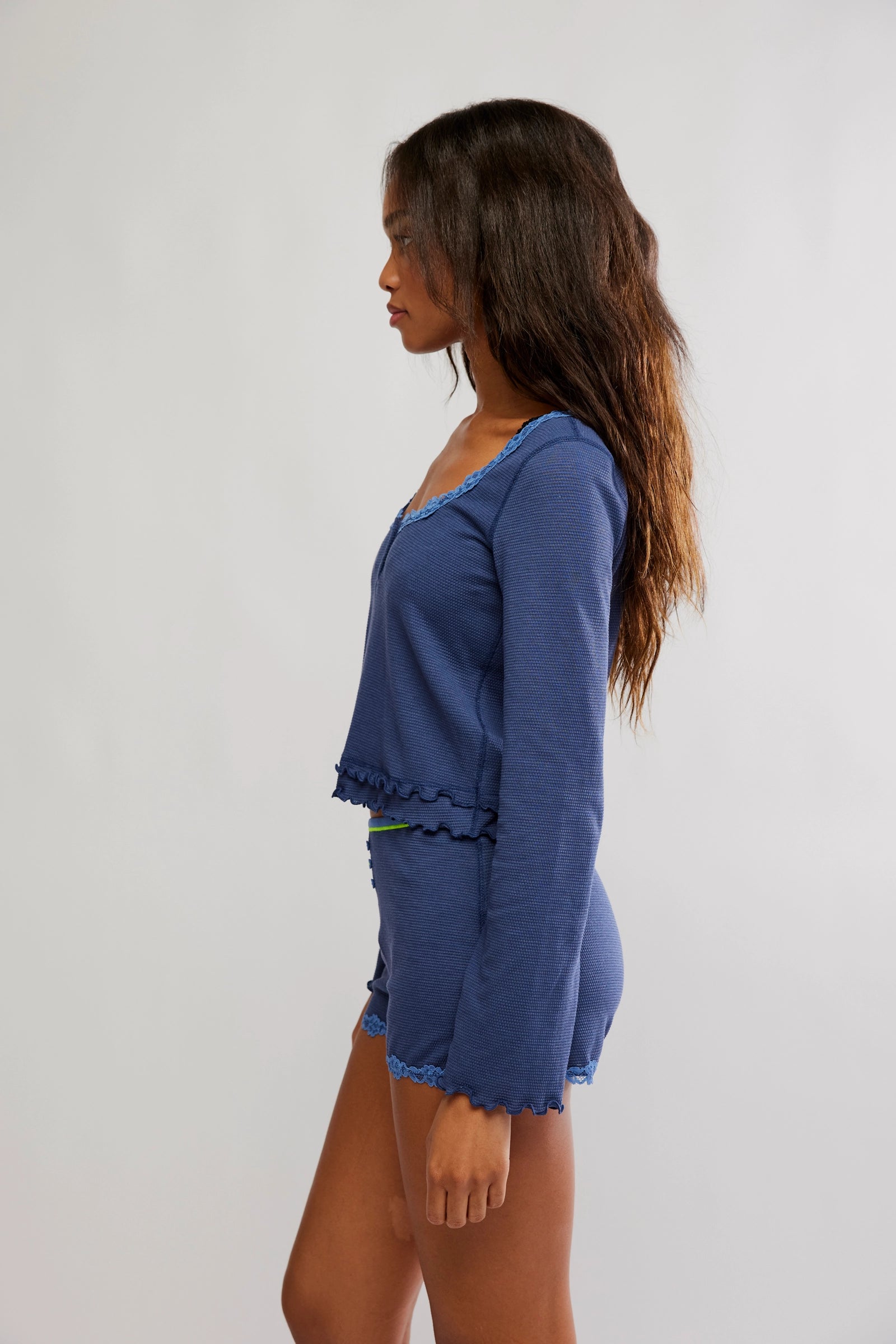 FREE PEOPLE SPRING BREAK SLEEP SET - BLUE CROWN