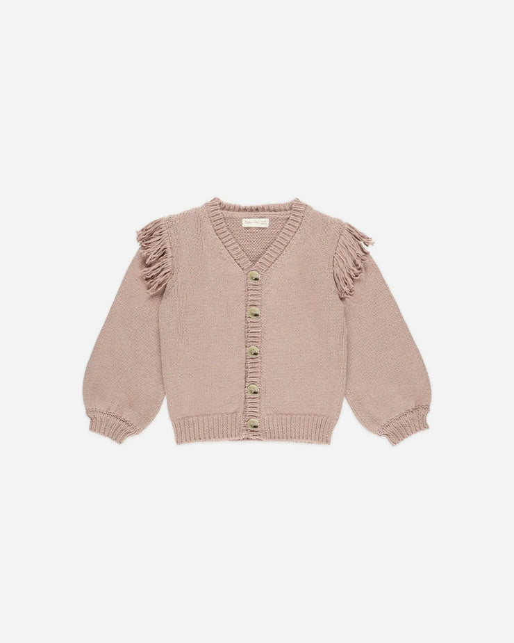 RYLEE + CRU FRINGE CARDIGAN - ROSE