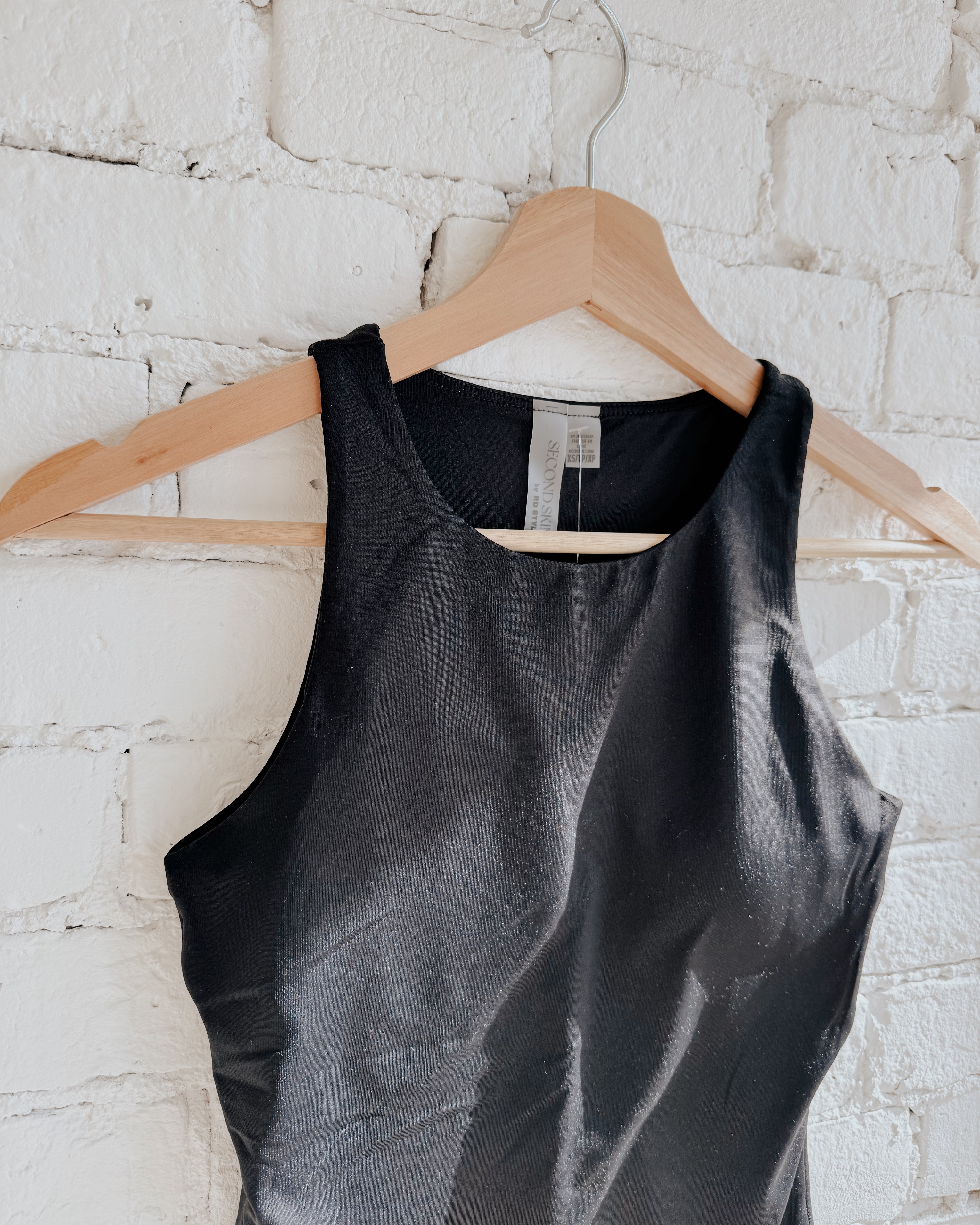 MARIA BUILT IN BRA MUSCLE TANK - BLACK