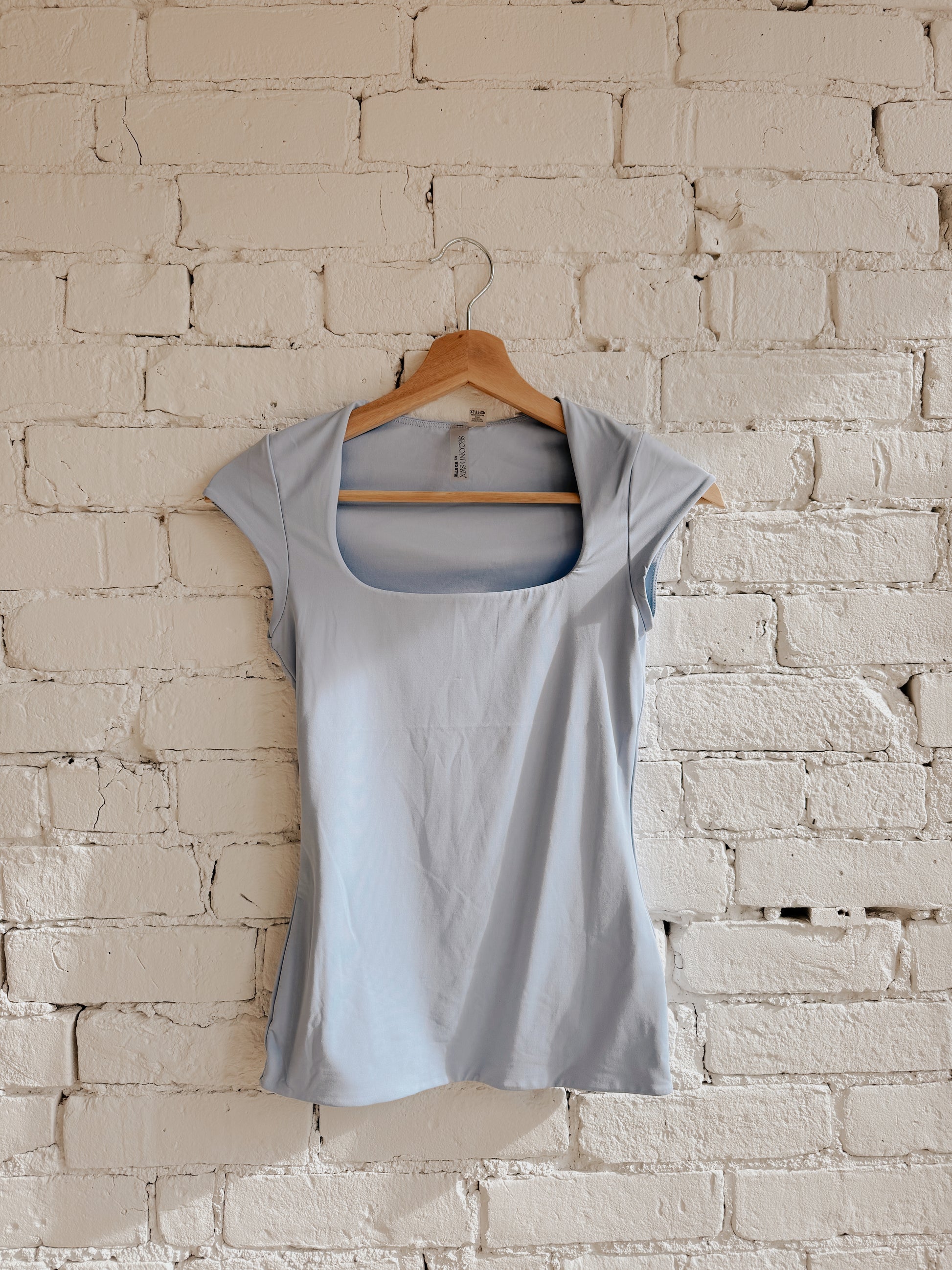 TIARA CAP SLEEVE TOP - PERRI BLUE