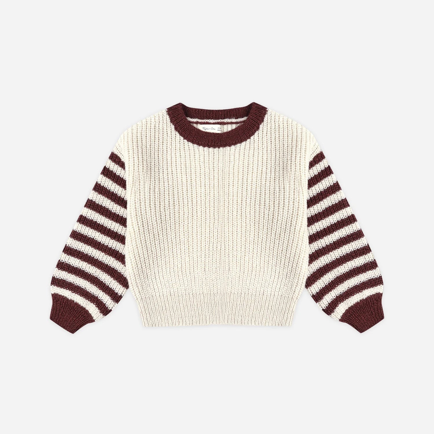 RYLEE + CRU ASPEN SWEATER - BURGANDY STRIPE