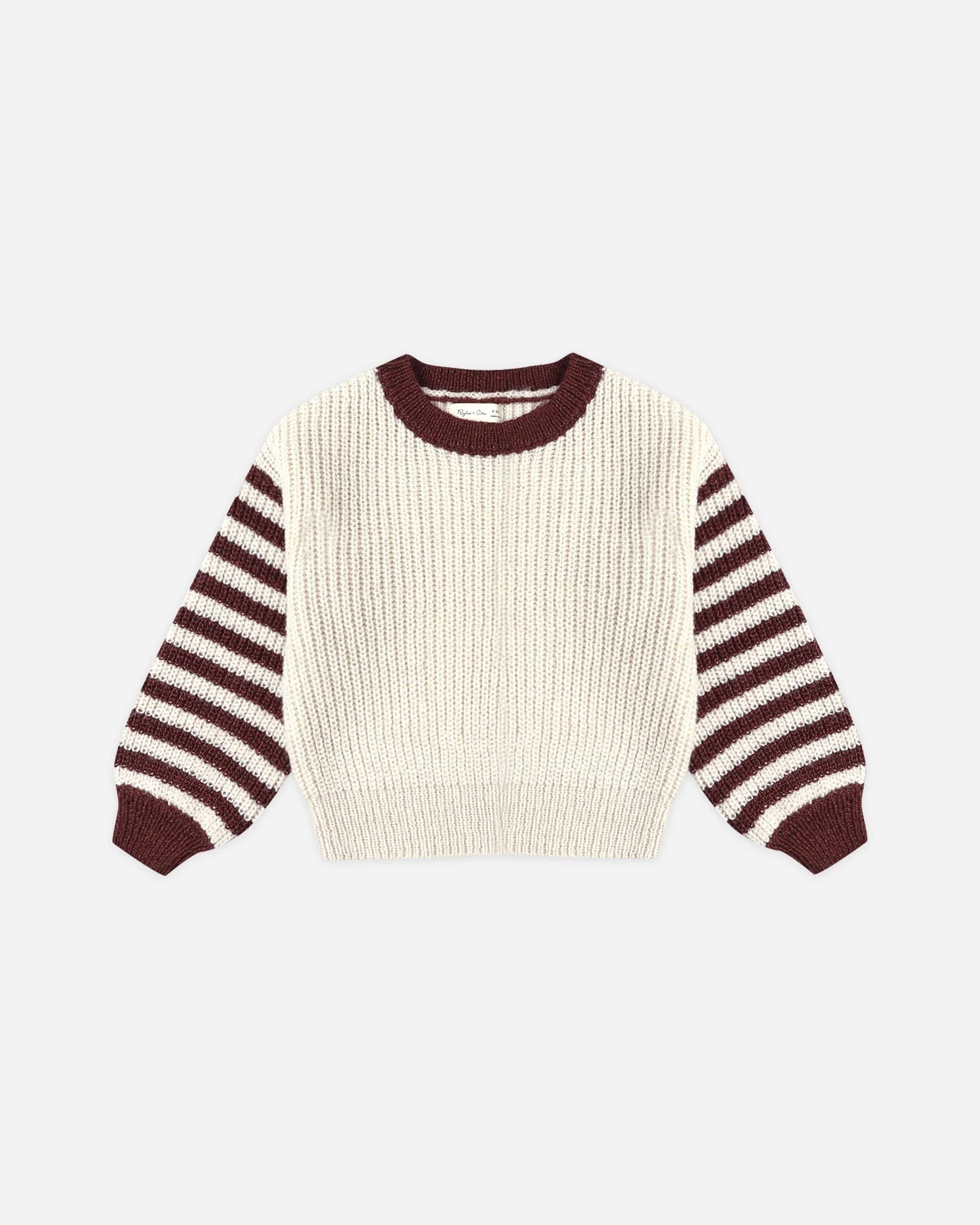 RYLEE + CRU ASPEN SWEATER - BURGANDY STRIPE